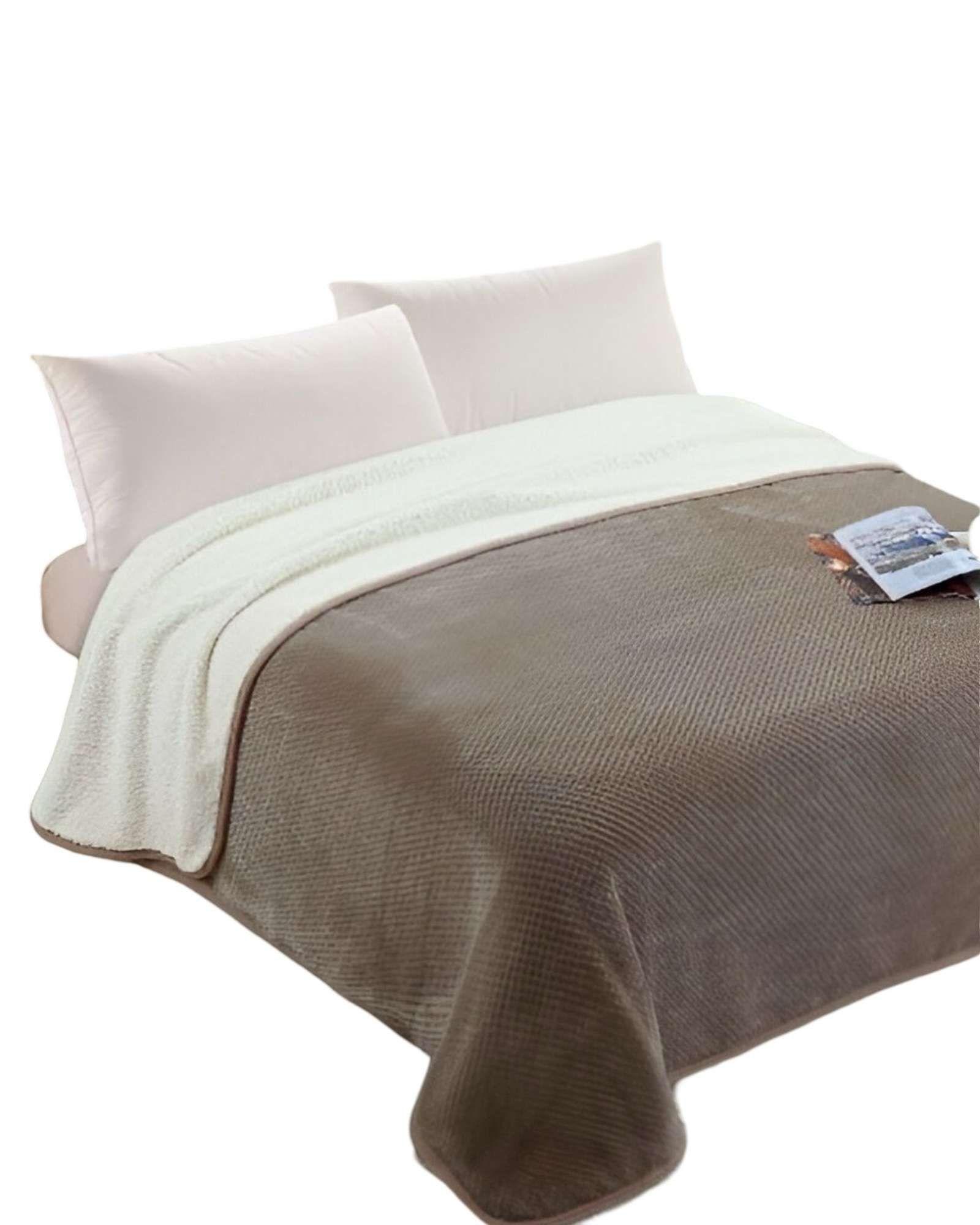 FRAZADA CON CHIPORRO  KING 230X250 Café-0