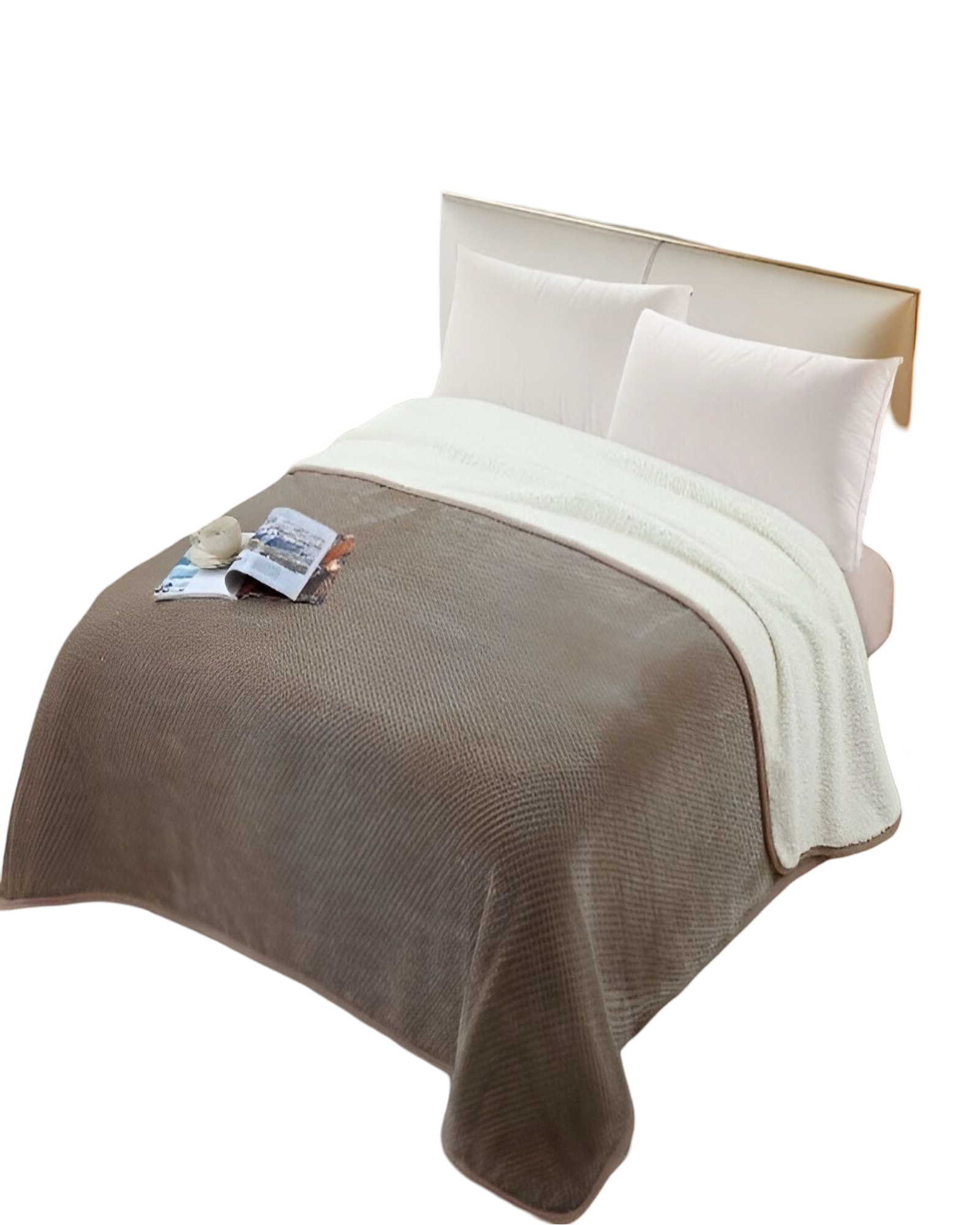 FRAZADA CON CHIPORRO  KING 230X250 Café-1