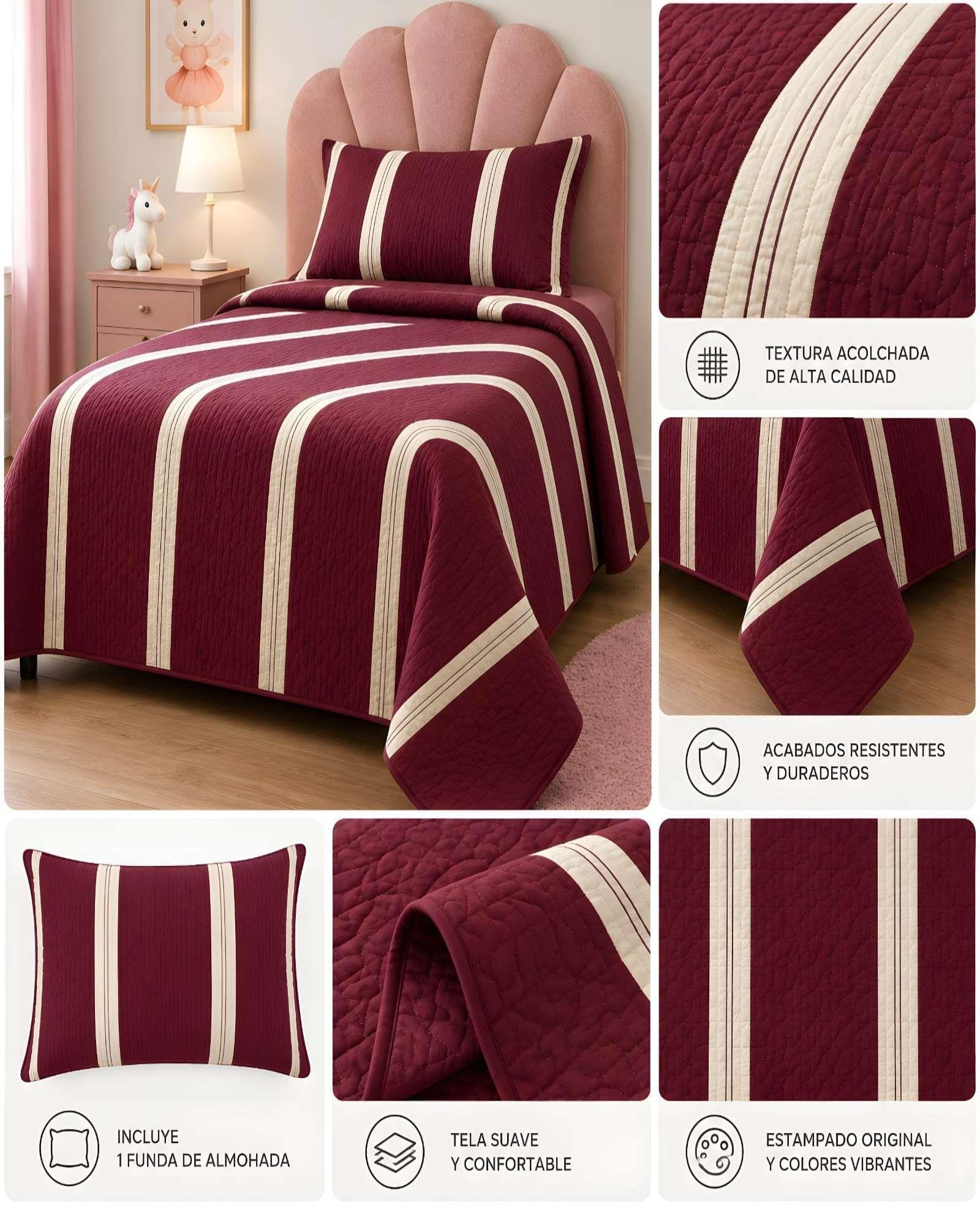 Quilt 1.5 Plazas 180x230 cm + Funda de Almohada-4