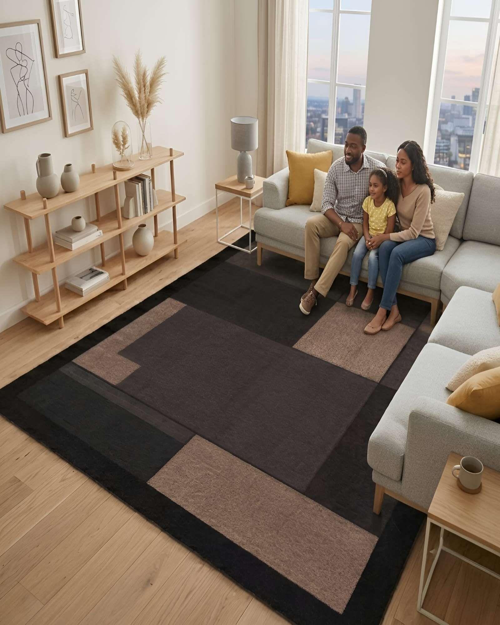 Alfombra de Diseño Geométrico (160x200 cm) Elegancia y Confort para tu Hogar 04-4