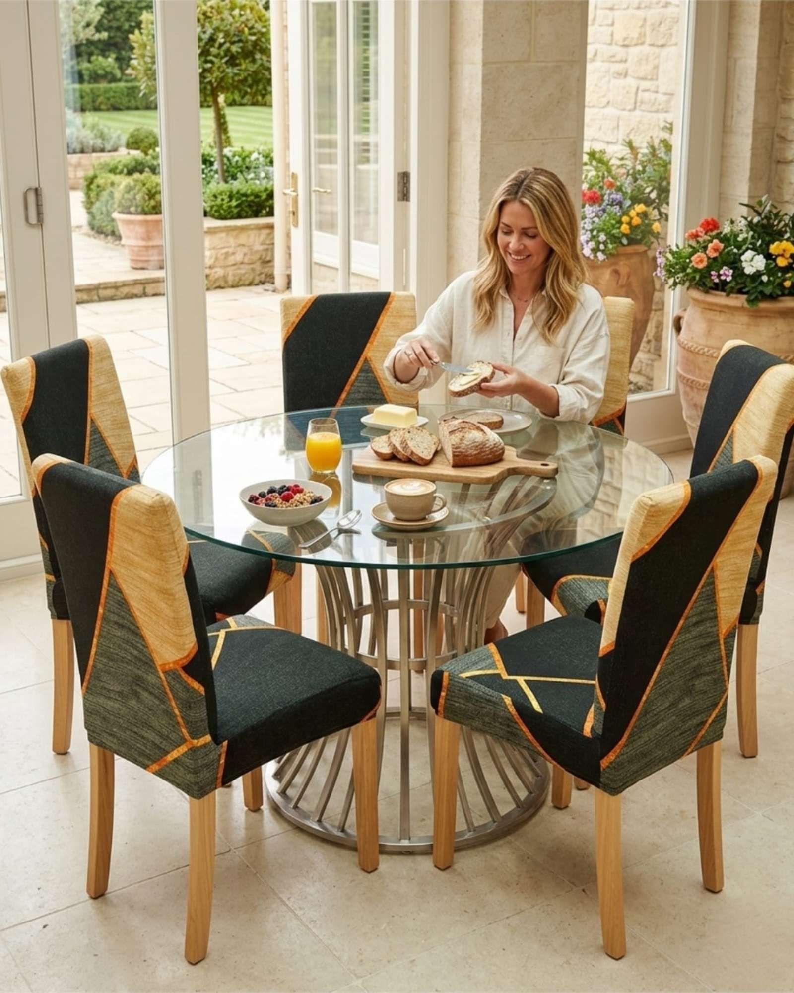 Pack de 6 fundas elasticas para sillas con diseño moderno M12-4