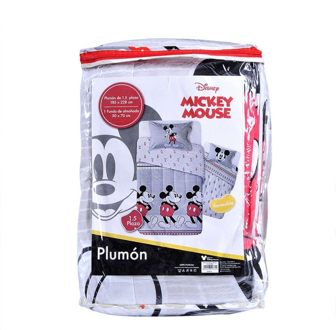 Cubrecama Plumón infantil  niña nilño Mickey gris-2