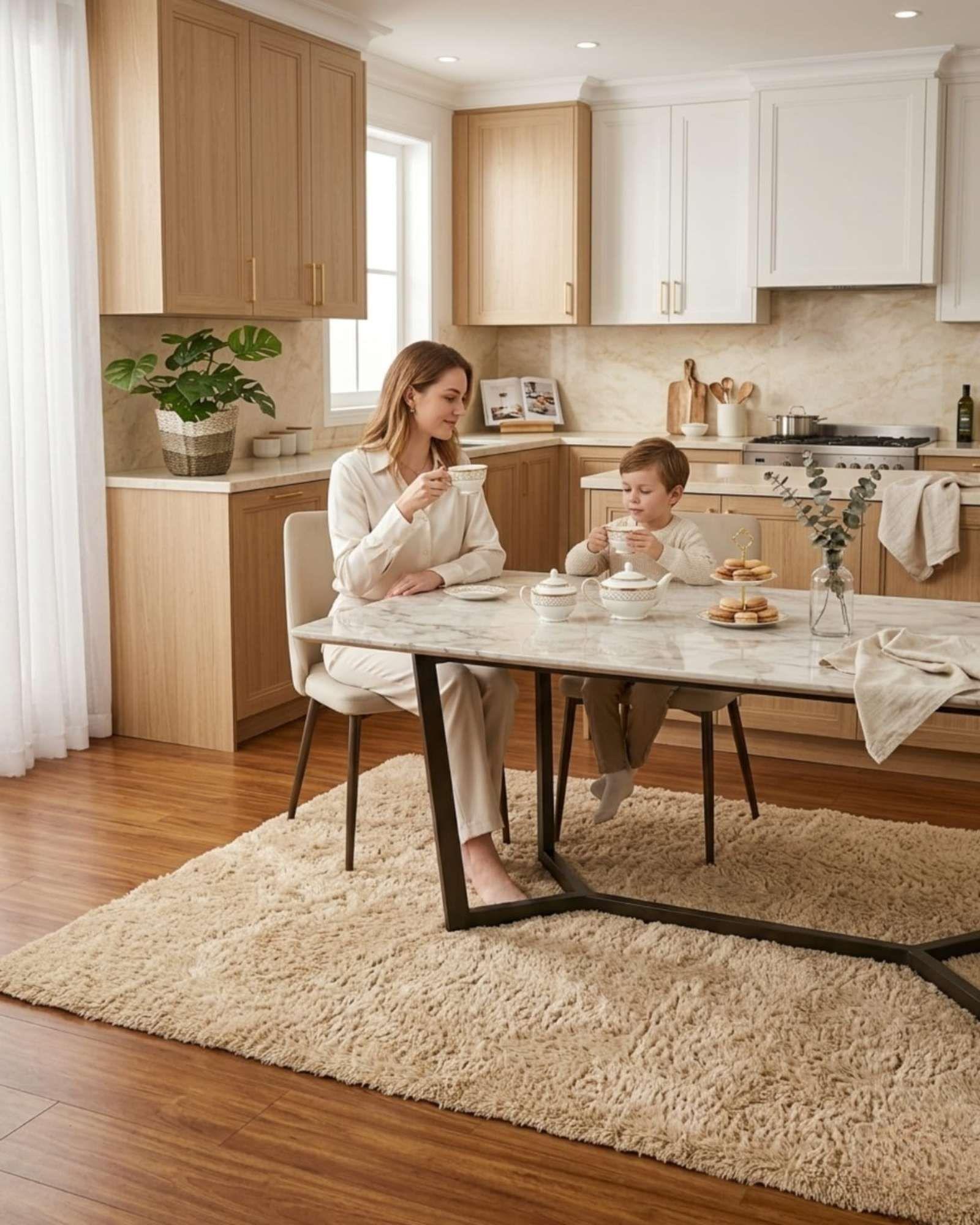 Alfombra Shaggy Peluda Extra Suave VERANO / INVIERNO 300 x 200 cm  Beige-3