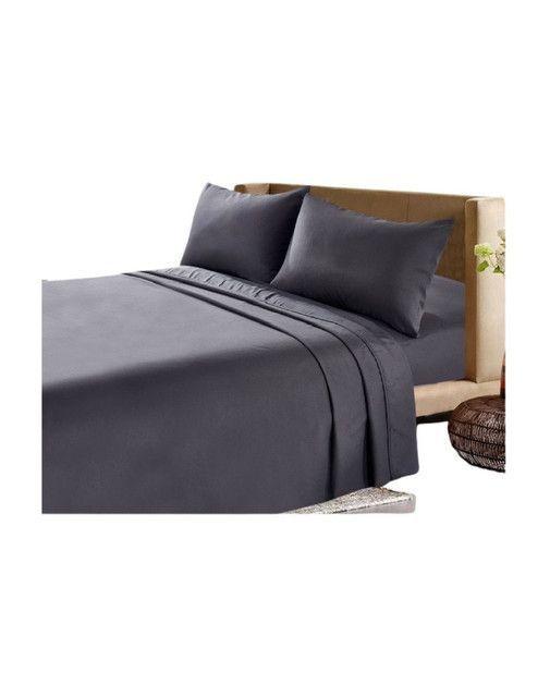 JUEGO DE SABANAS 200 HILOS 2 PLAZAS GRIS OSCURO-1