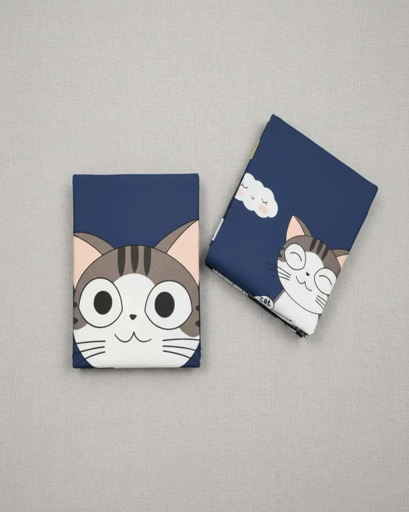 Juego de Sábanas niña niño infantil plaza y media Gato-2