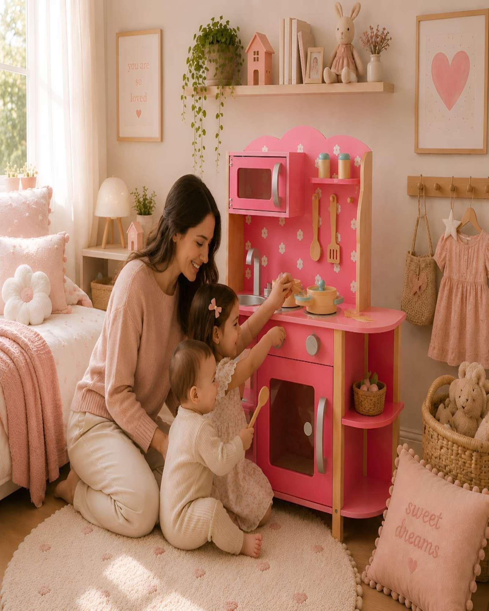 Cocina Infantil de Madera Estilo Vintage-3