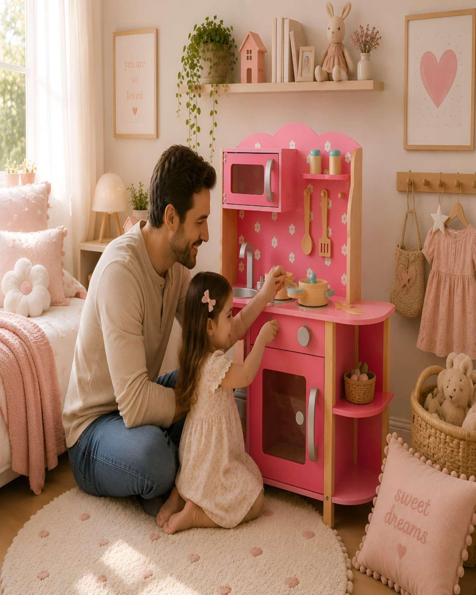 Cocina Infantil de Madera Estilo Vintage-4