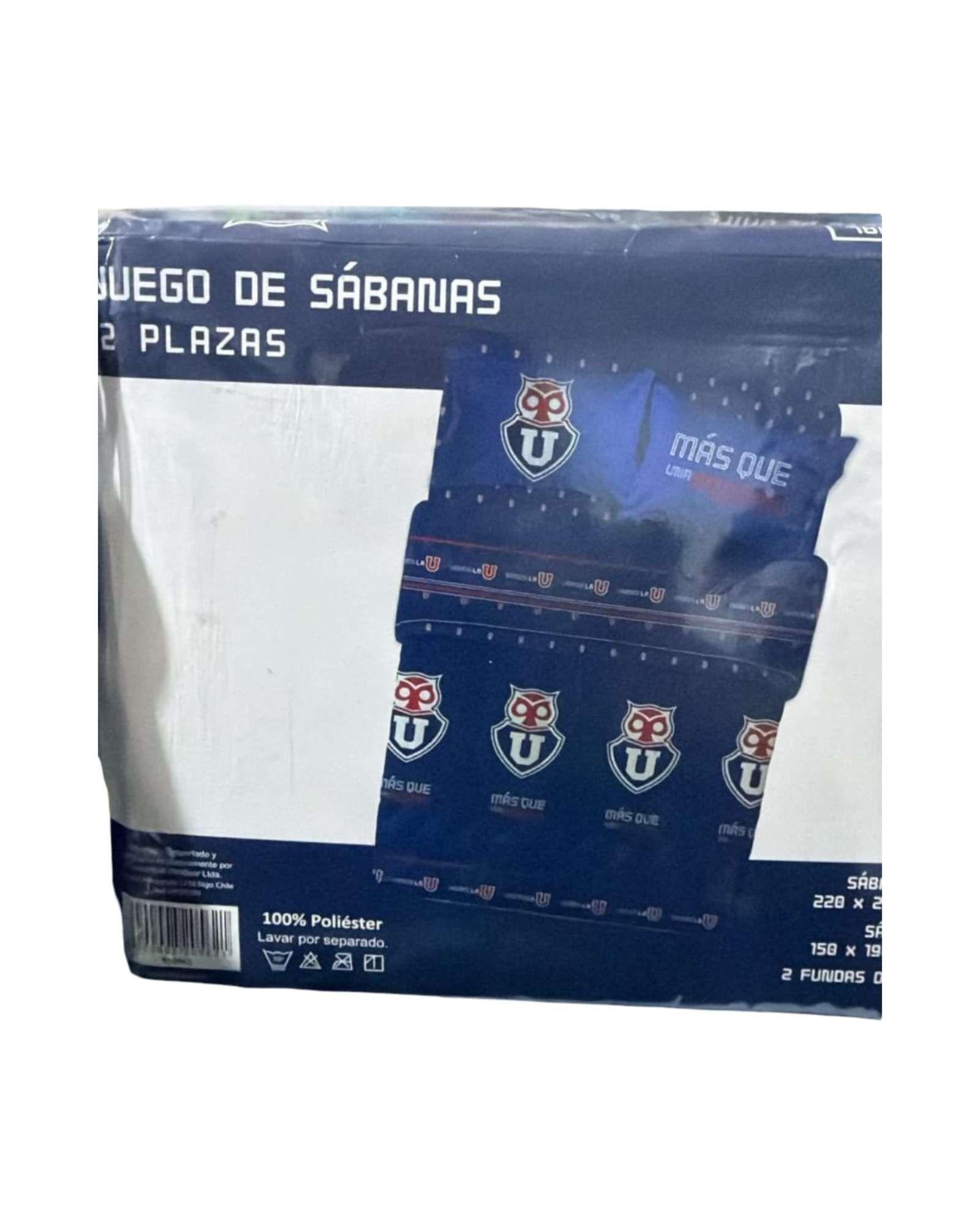 Sábanas 2 Plazas U. de Chile Suavidad y Pasión Azul en tu Cama-4