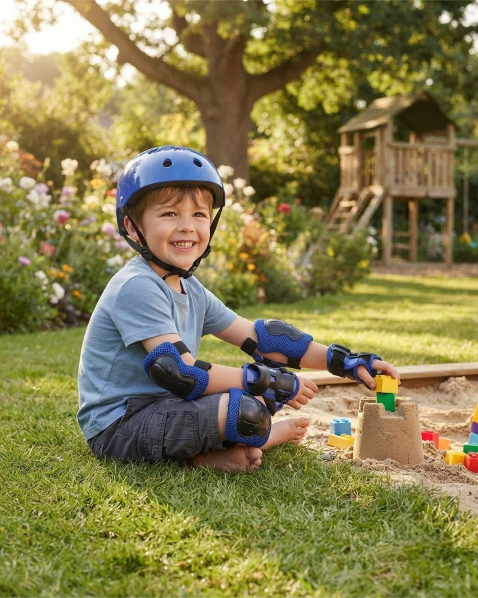 Kit De Proteccion Infantil Casco Rodilleras Coderas Y Muniqueras 02-2