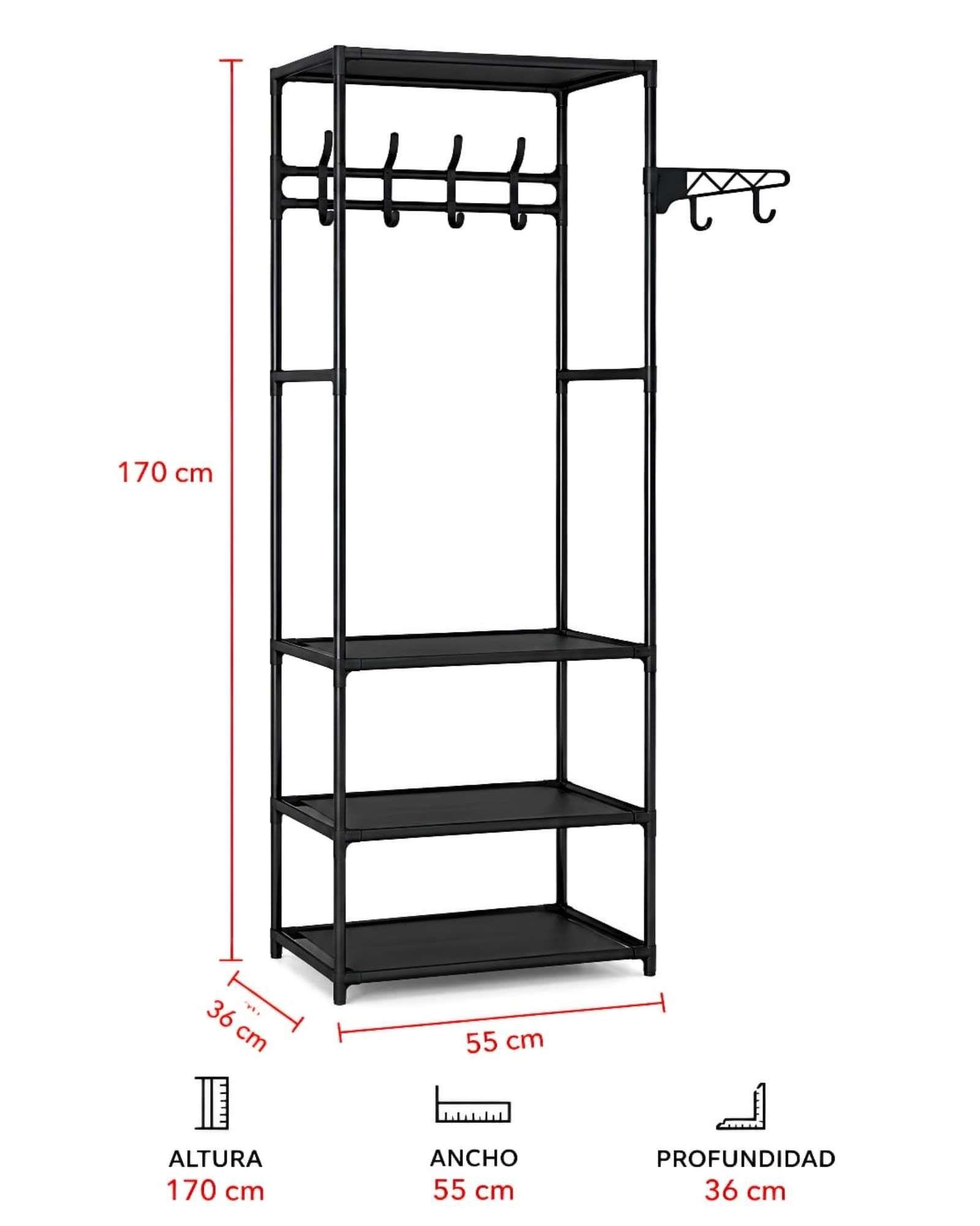 Perchero Multifuncional Con Repisas Para Dormitorio Y Vestidor-5