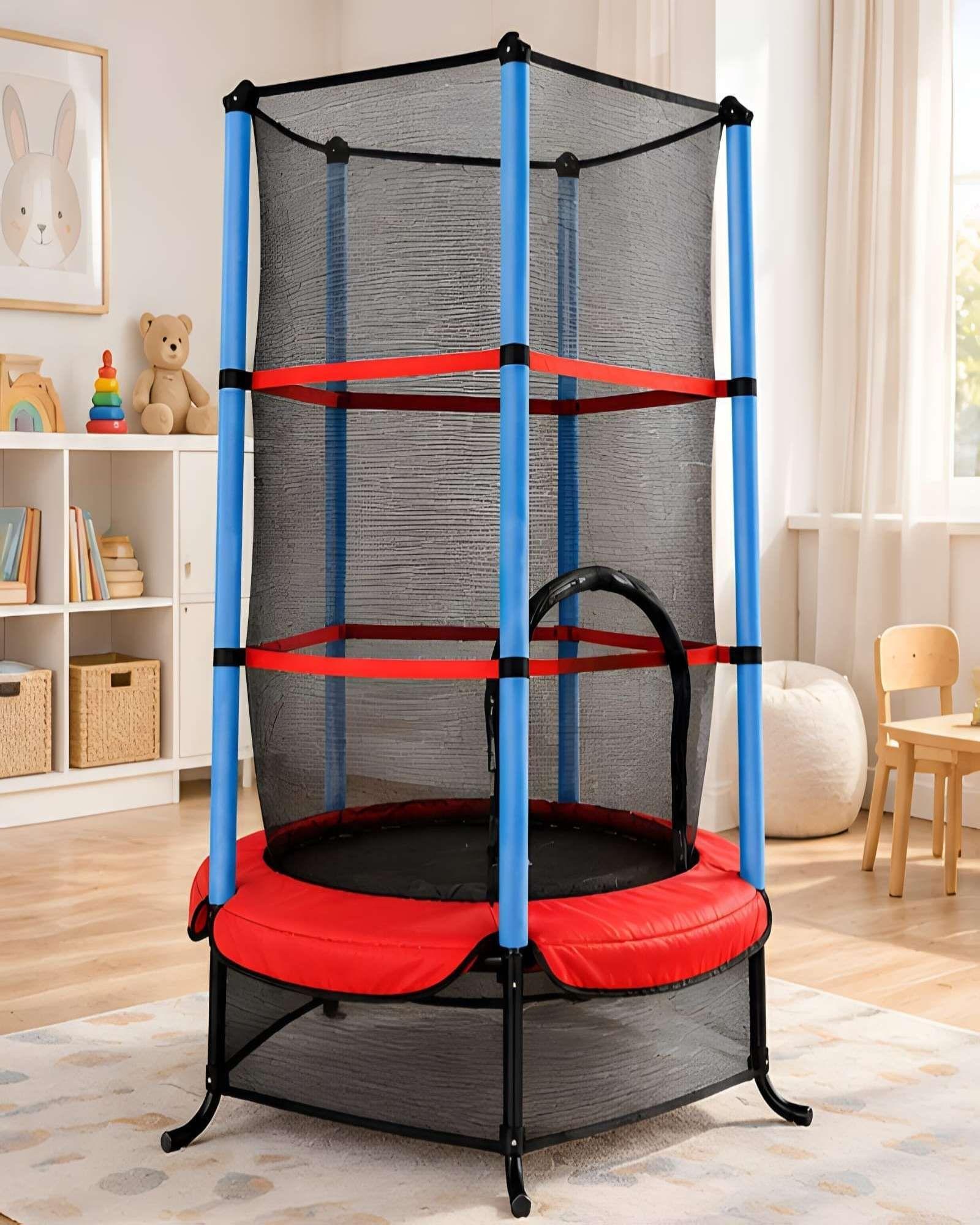 Trampolín Infantil con Red de Seguridad y Borde Acolchado-2