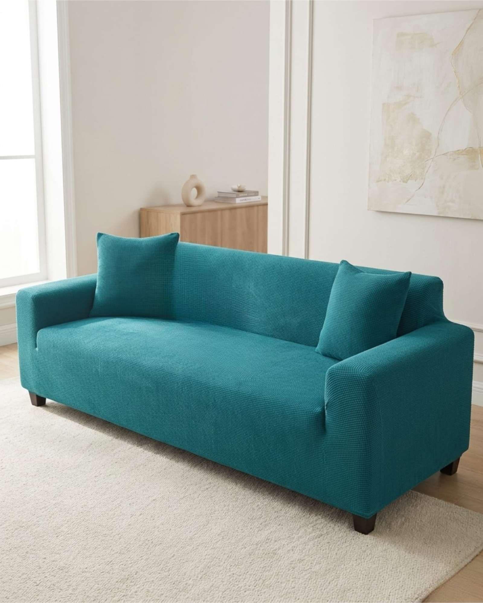 Cubre Sofa 4 Cuerpos Tela Cuadrille Elegante Y Ajustable m3-0