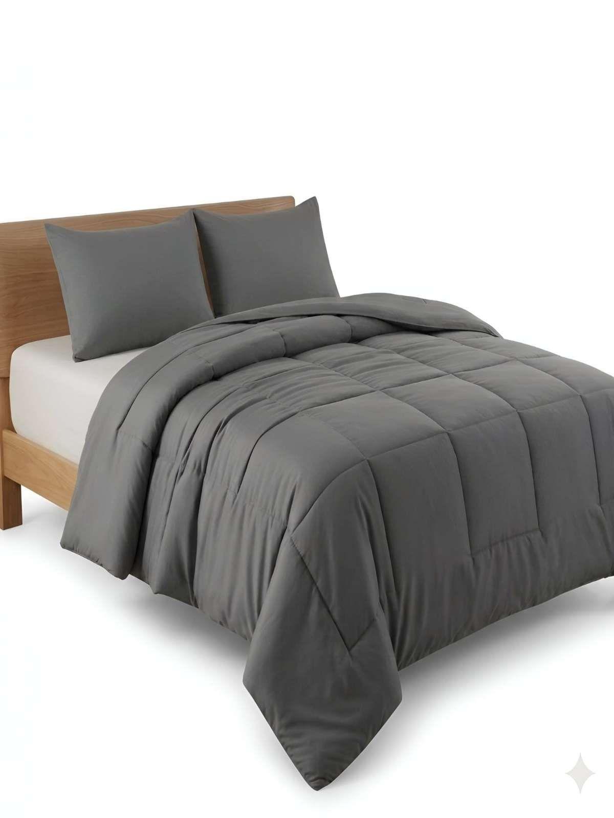 Cubrecama Quilt 2 Plazas Delgado Resistente a Arrugas gris-2