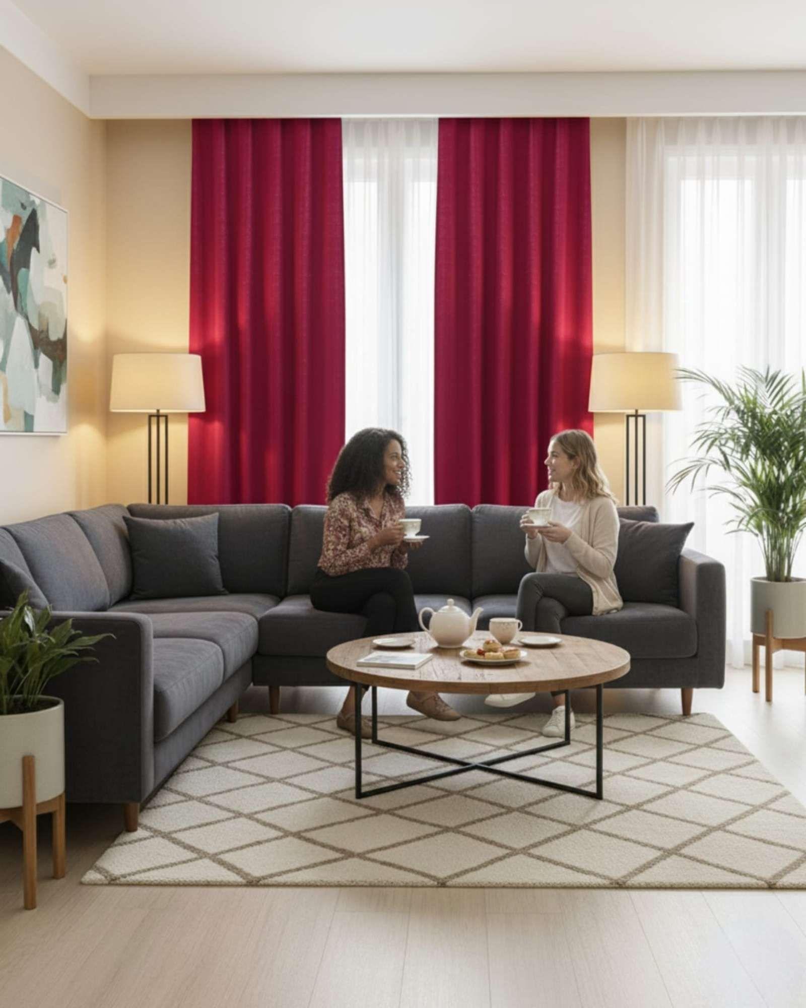 Set de Cortinas Blackout Engomadas Modernas de Lujo m3-4