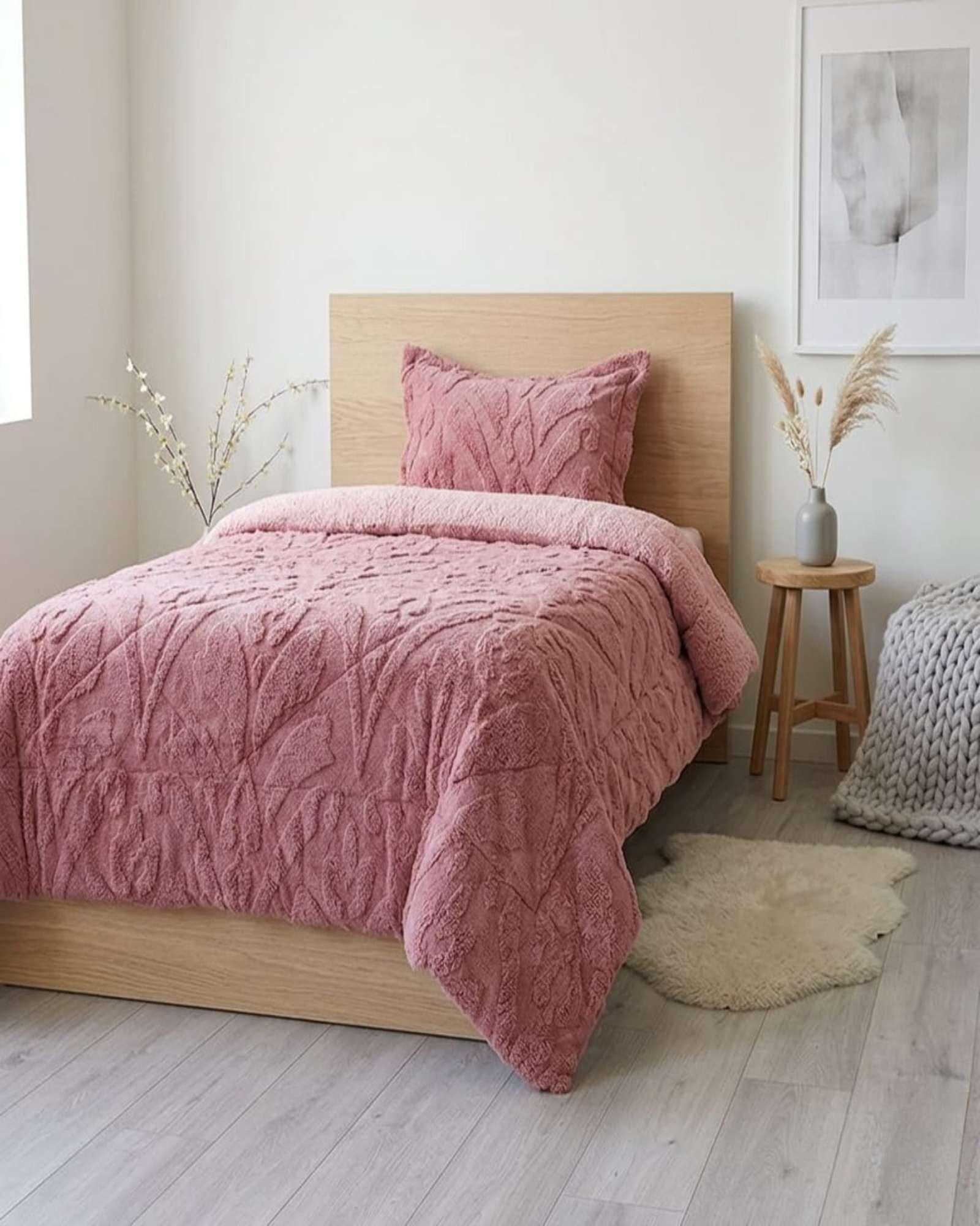 Cubrecama Plaza y Media Invierno Sherpa Jacquard Extra SuaveDeluxe D5-3