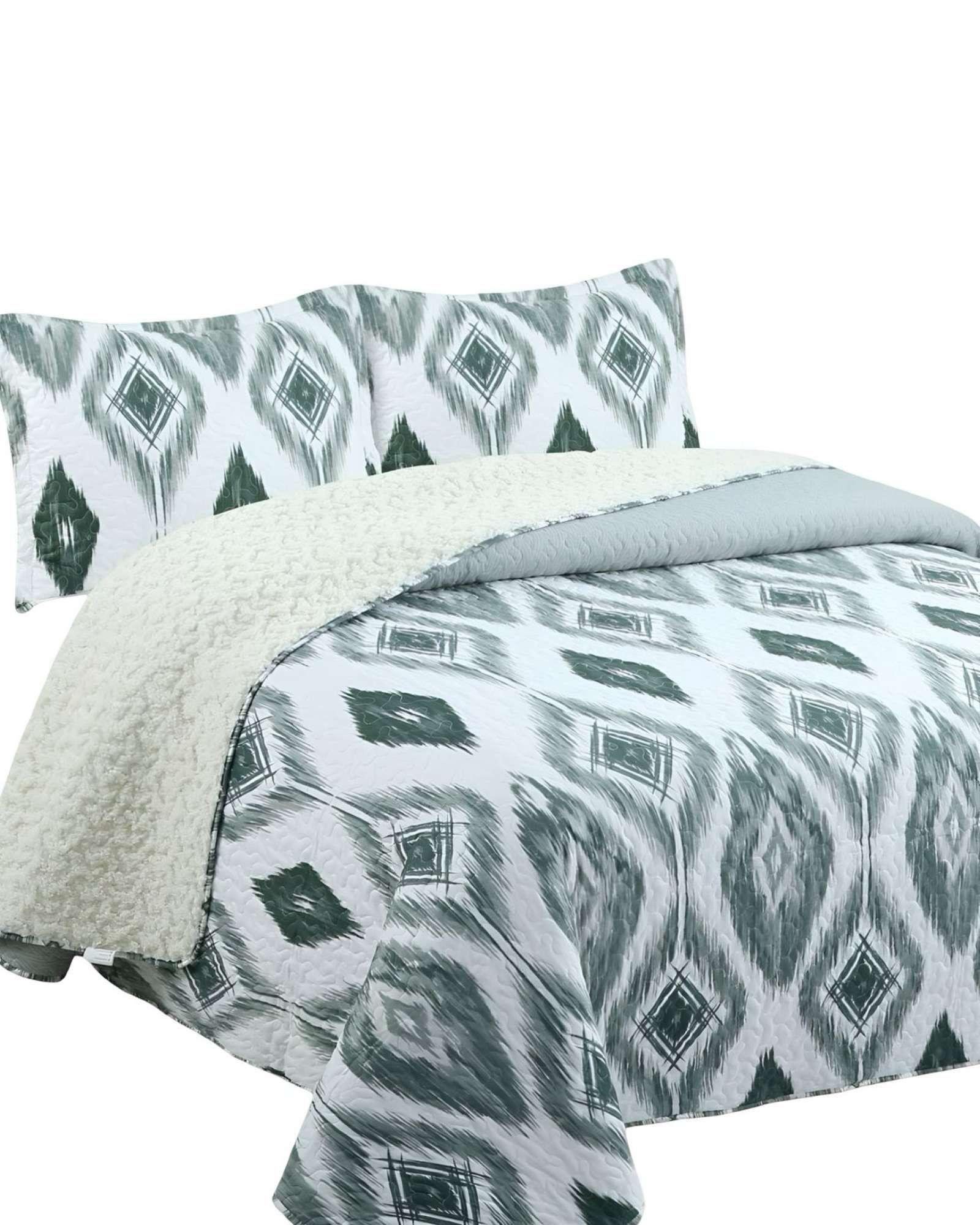 Cubrecama Quilt con sherpa king blanco 250 x 270 cm J20-0