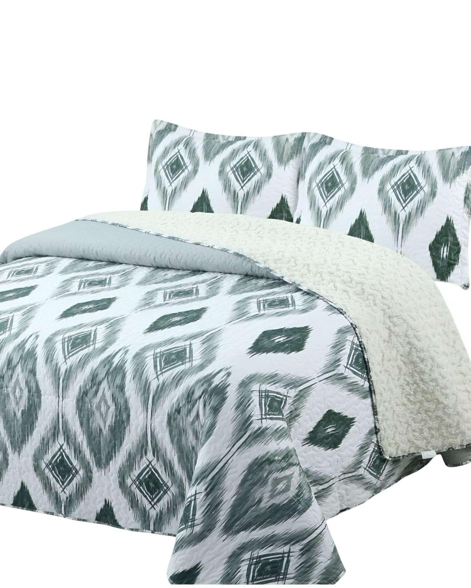 Cubrecama Quilt con sherpa king blanco 250 x 270 cm J20-1
