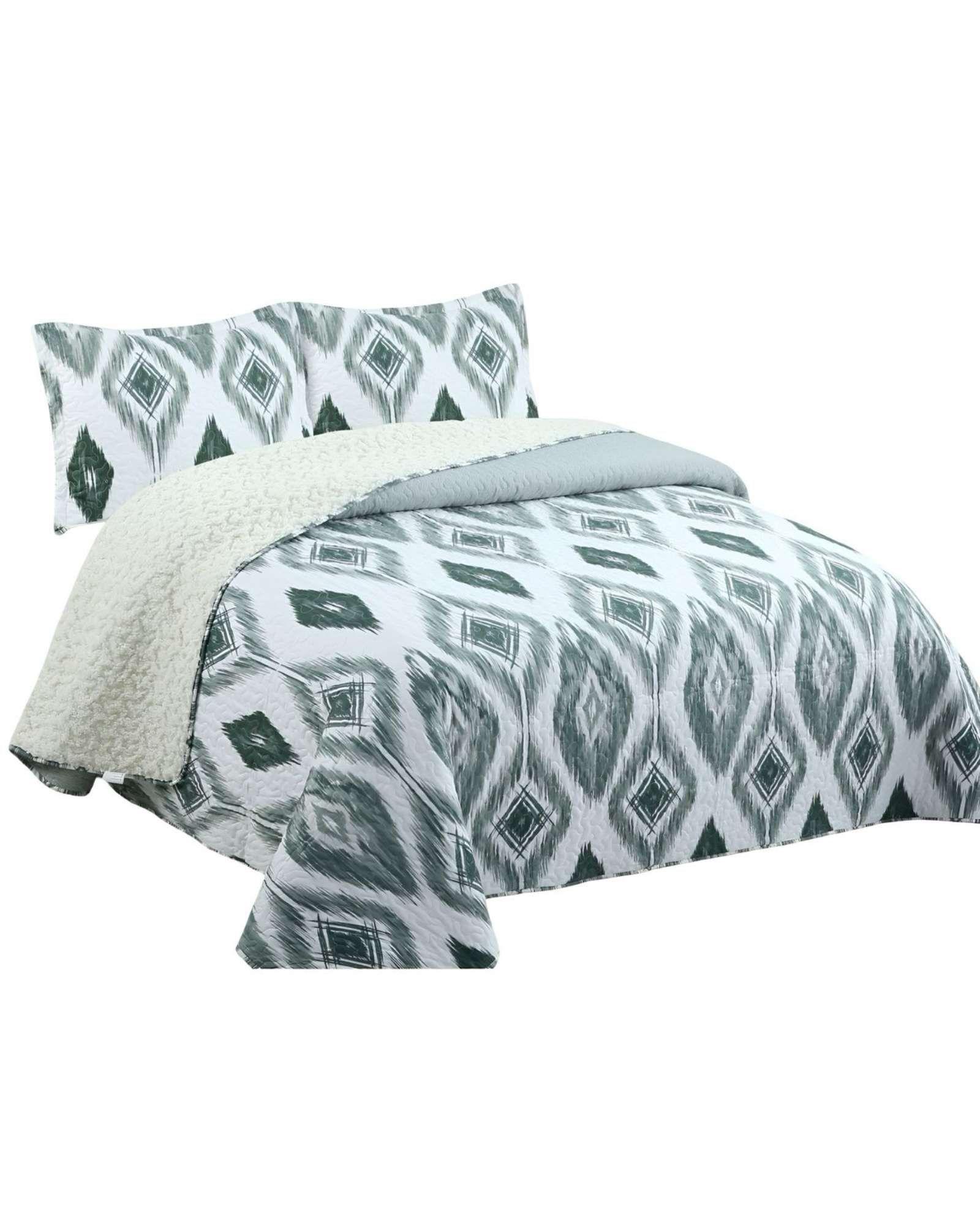 Cubrecama Quilt con sherpa king blanco 250 x 270 cm J20-2