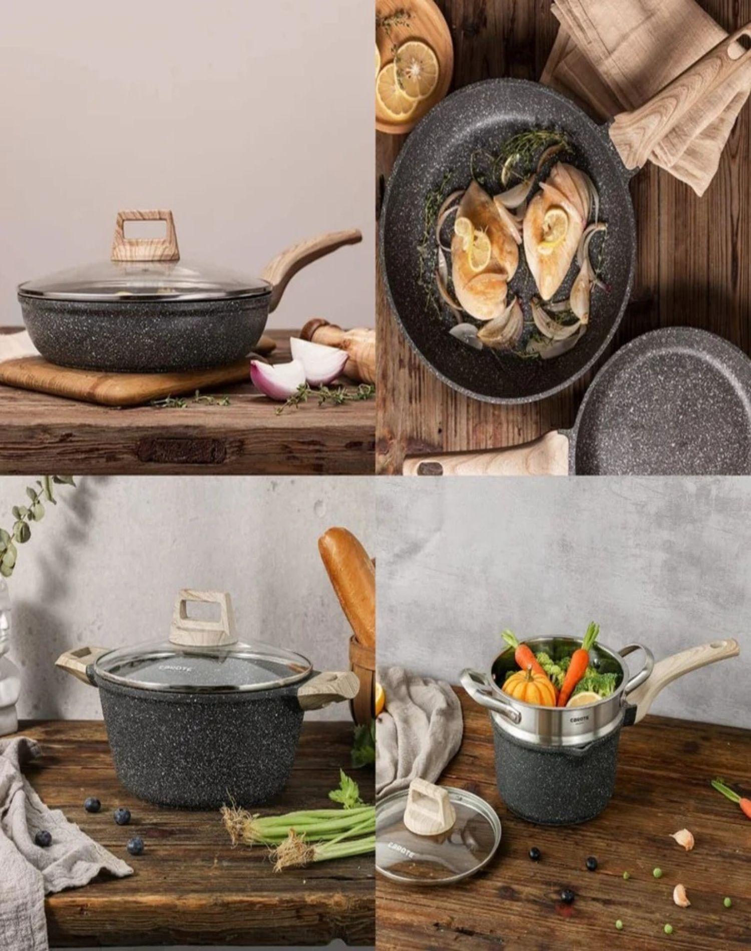 Set Ollas Antiadherentes Granito Profesional 9 Piezas B-4