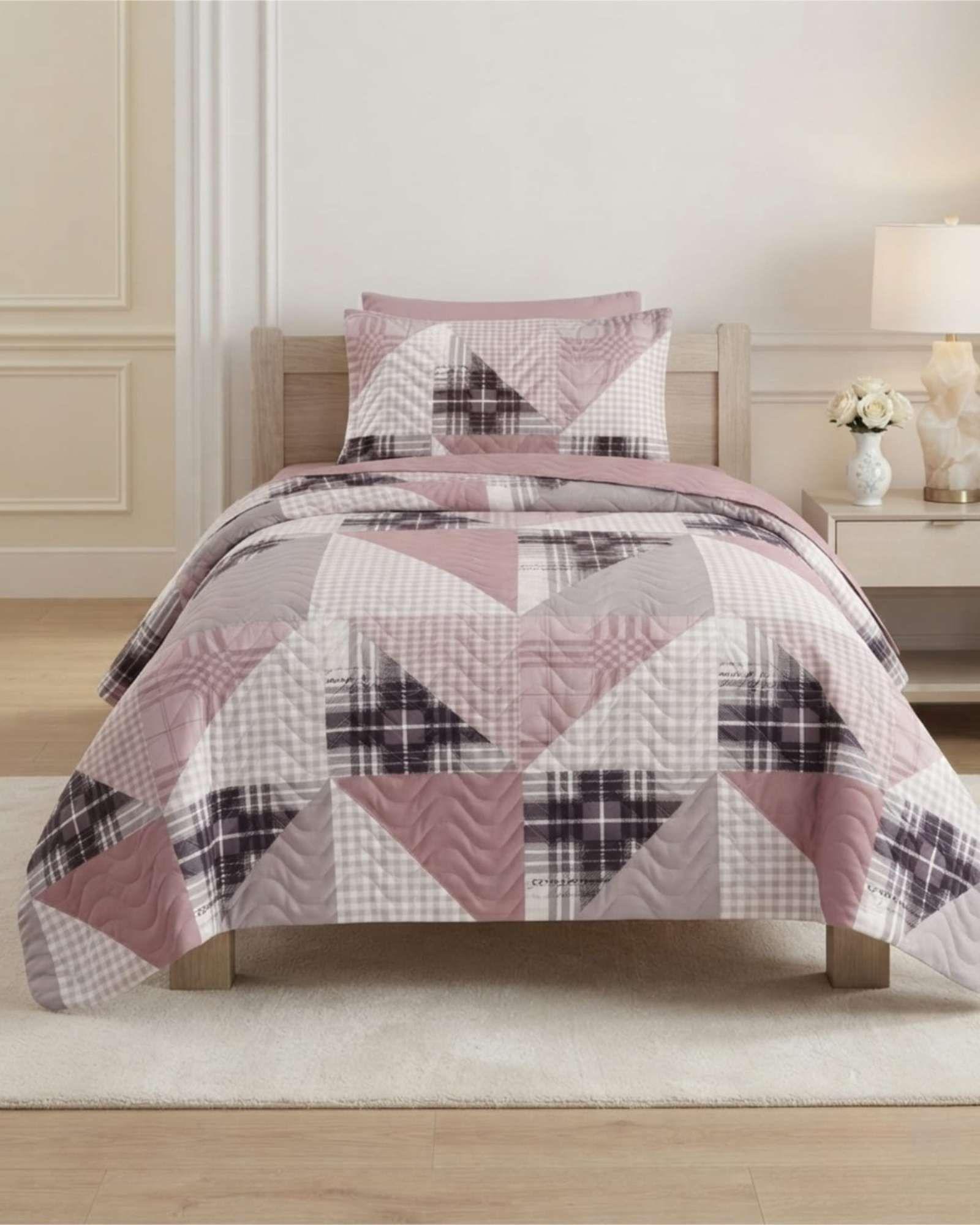 Cubrecama Quilt de Verano 1.5 Plazas Delgado + 1 Almohada 01-0