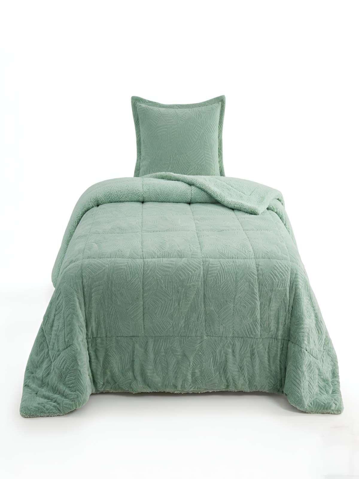 Cubrecama Outboss Deluxe Sherpa 1.5 Plazas verde-2