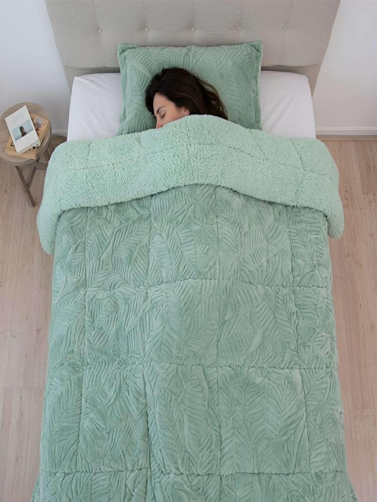 Cubrecama Outboss Deluxe Sherpa 1.5 Plazas verde-4