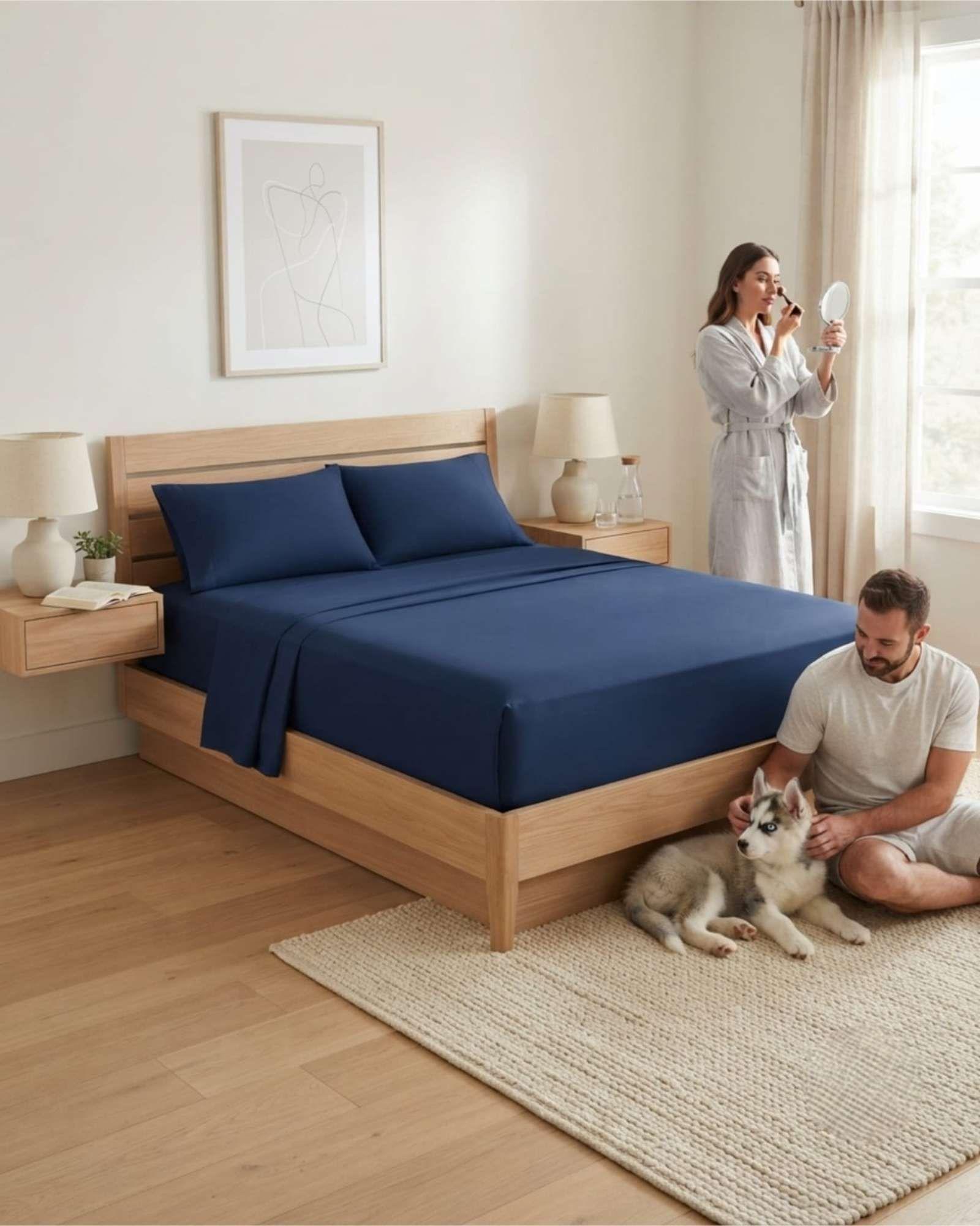 Juego De Sabanas Estilo De Revista Para Dormitorio King m8-1