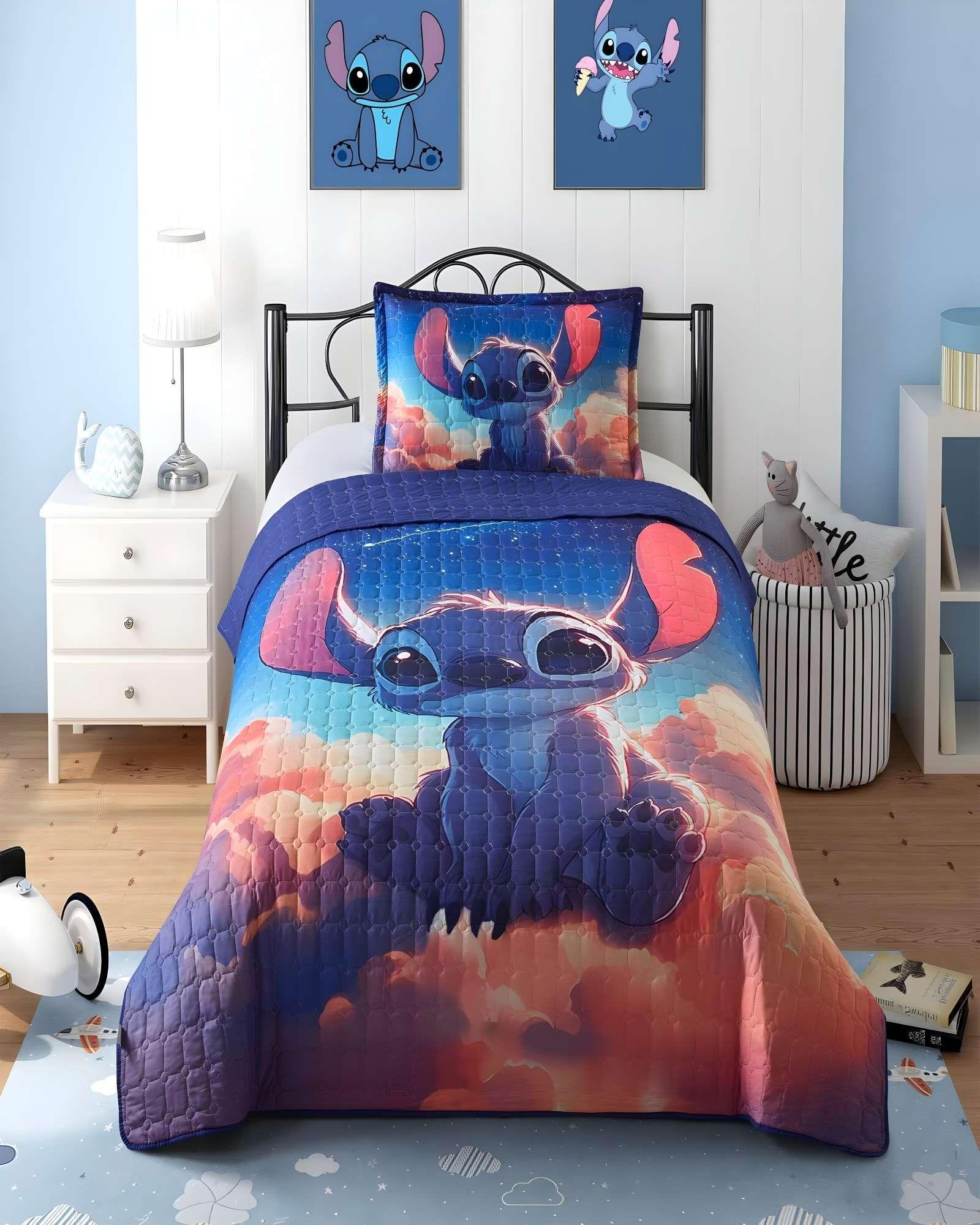 COLCHA QUILT DE VERANO STITCH  INFANTIL NIÑO-2
