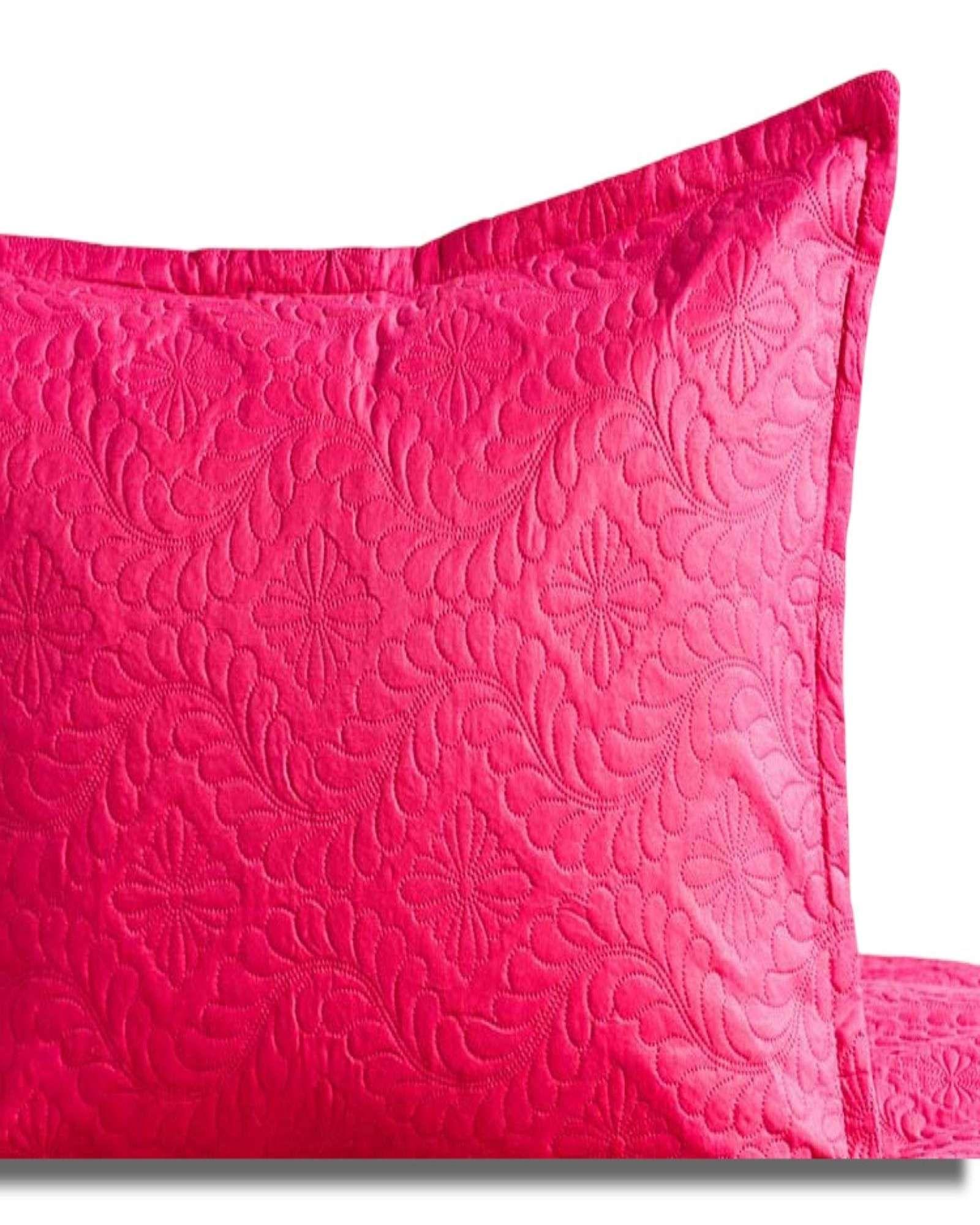 COBERTOR COLCHA DE VERANO QUILT PLAZA Y MEDIA FUCSIA-2