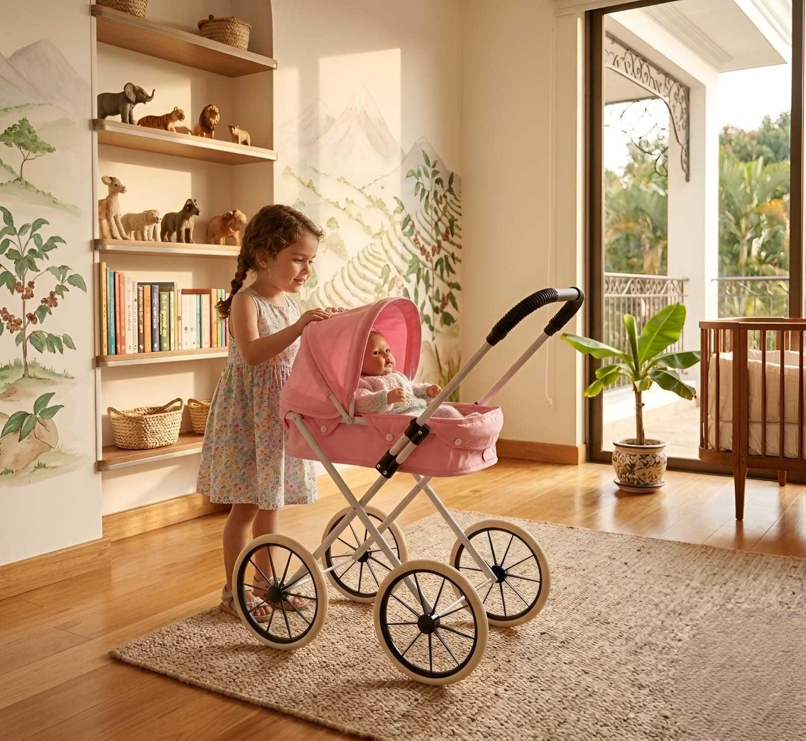 Coche De Paseo Para Muñecas Diseño Clásico + Bolso Accesorios A6-3
