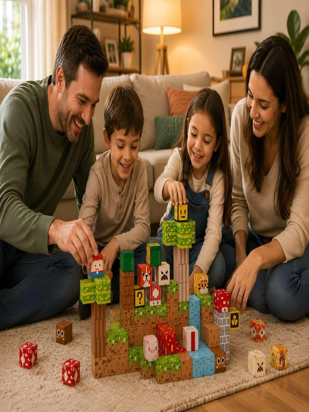 Set de Bloques Magnéticos 84 Piezas Juego de Construcción Estilo Píxel 3D-0
