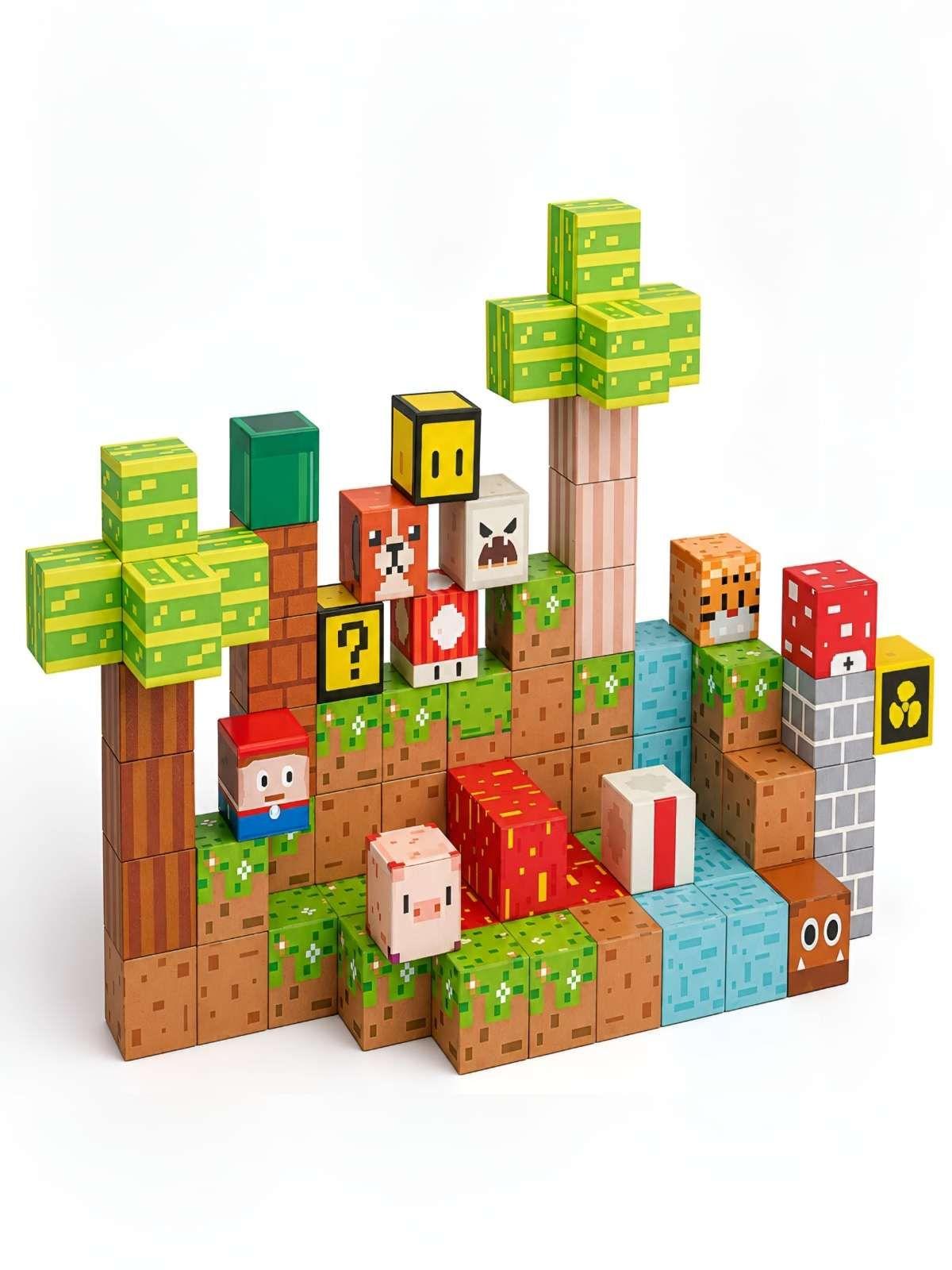 Set de Bloques Magnéticos 84 Piezas Juego de Construcción Estilo Píxel 3D-2