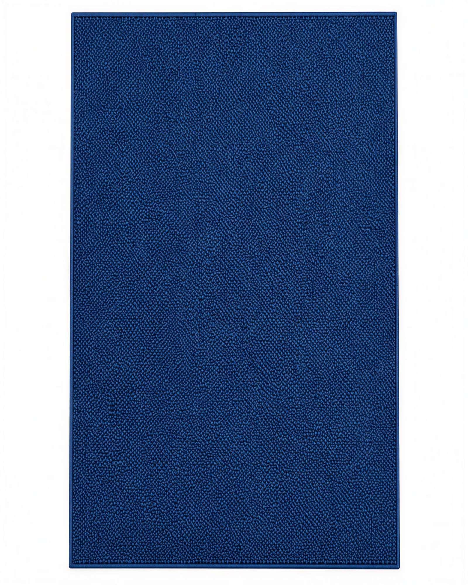 Alfombra Sisal 240x200 Azul Oscuro Diseño Con Relieve-5