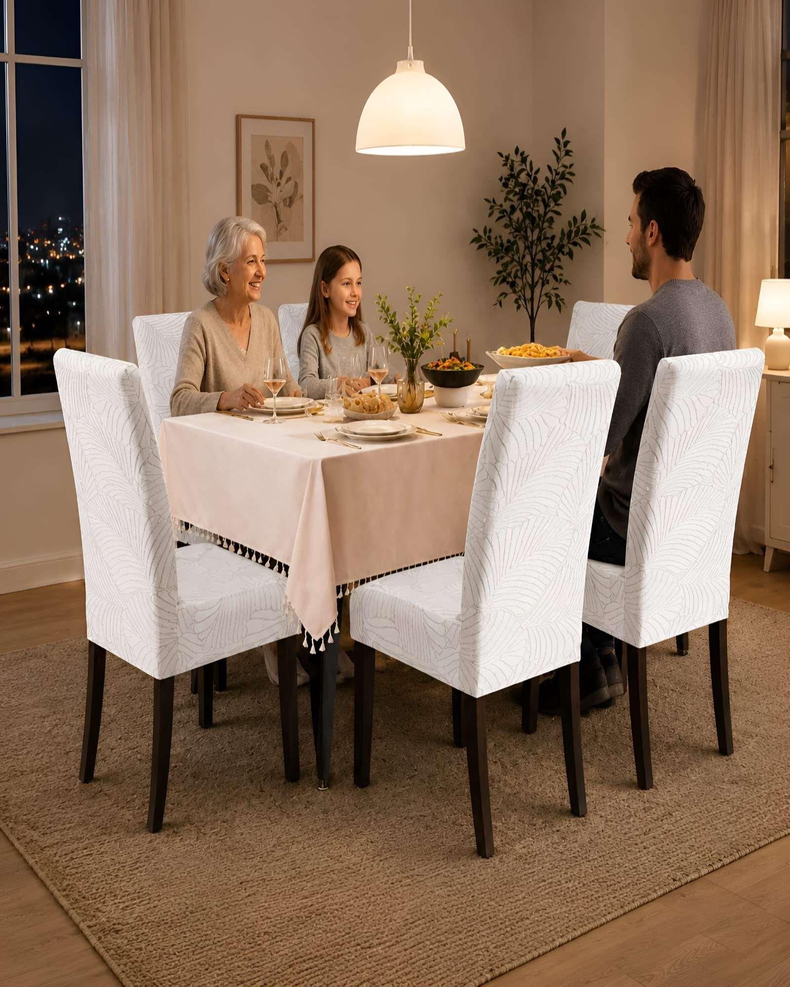 Juego De 6 Fundas Para Sillas De Comedor Ajustables Texturizadas m1-3