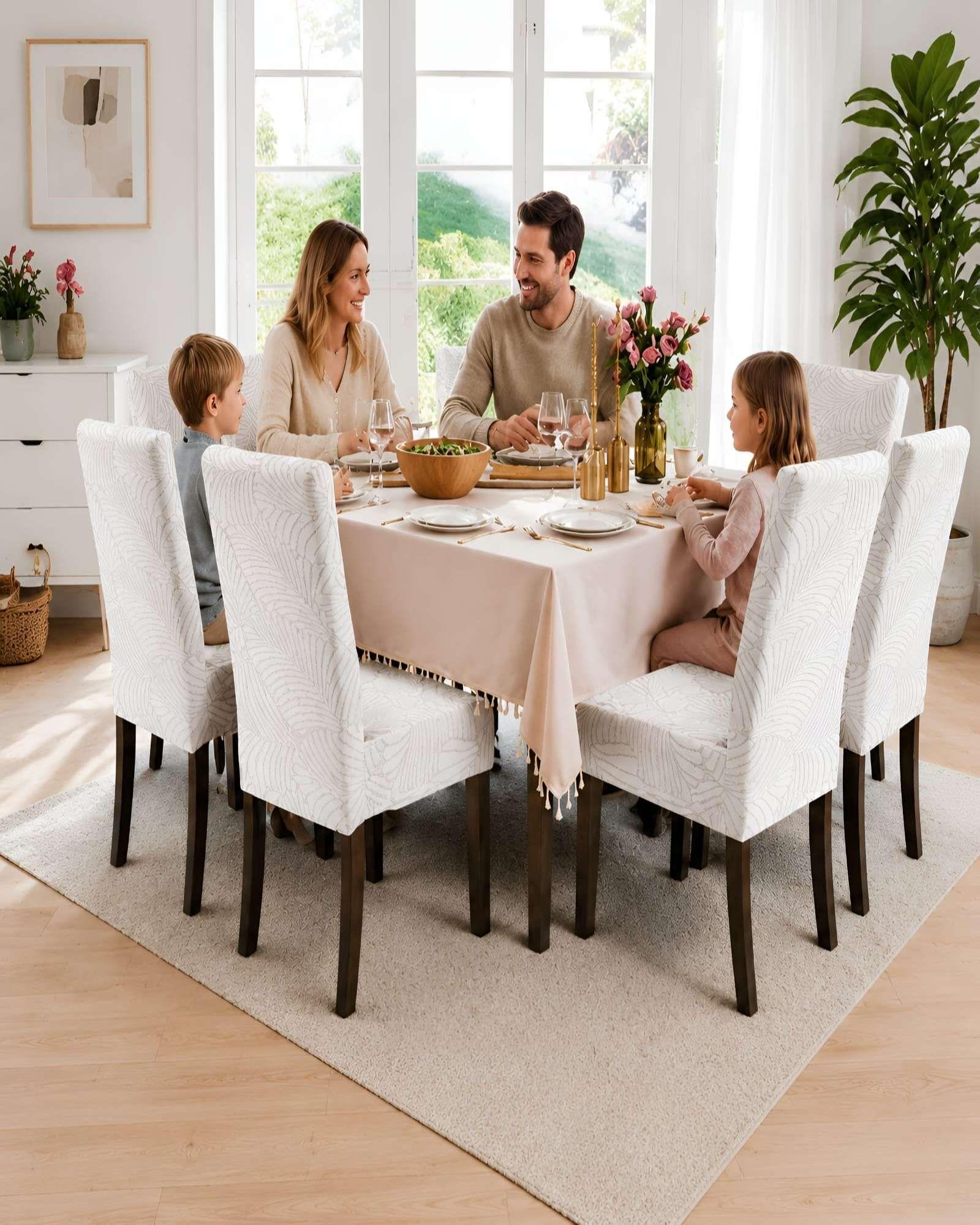 Juego De 6 Fundas Para Sillas De Comedor Ajustables Texturizadas m1-4