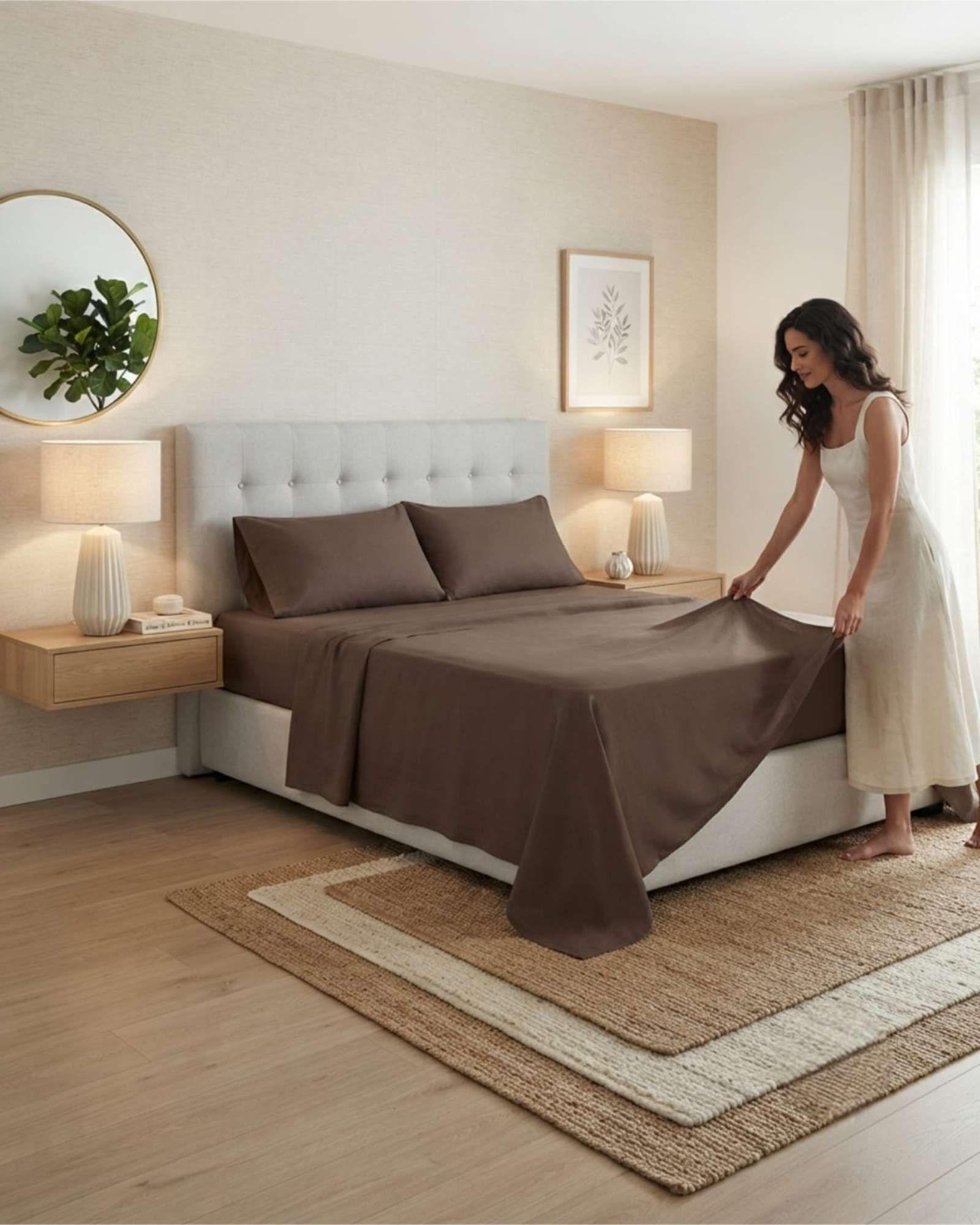 Juego De Sabanas Estilo De Revista Para Dormitorio 2 Plazas m2-1