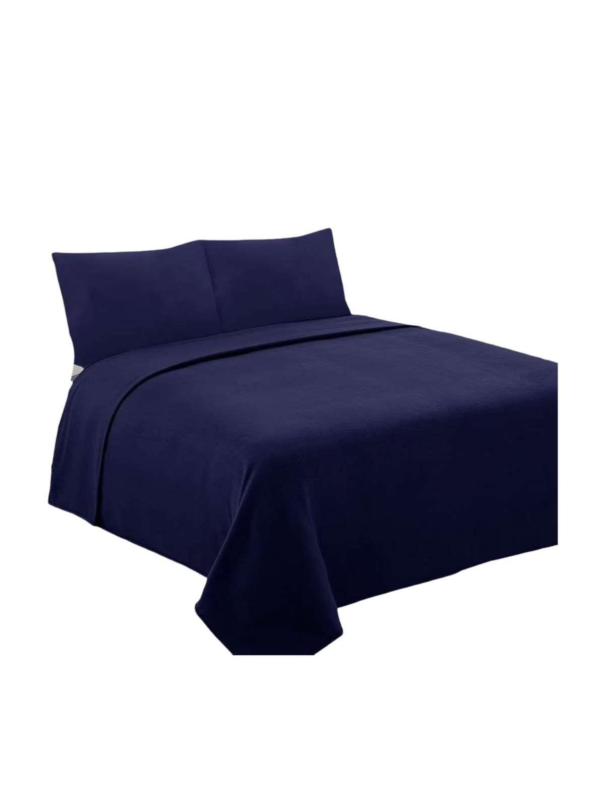 Sábanas Térmicas de polar Esponjosa 2 Plazas Tacto Suave azul-2