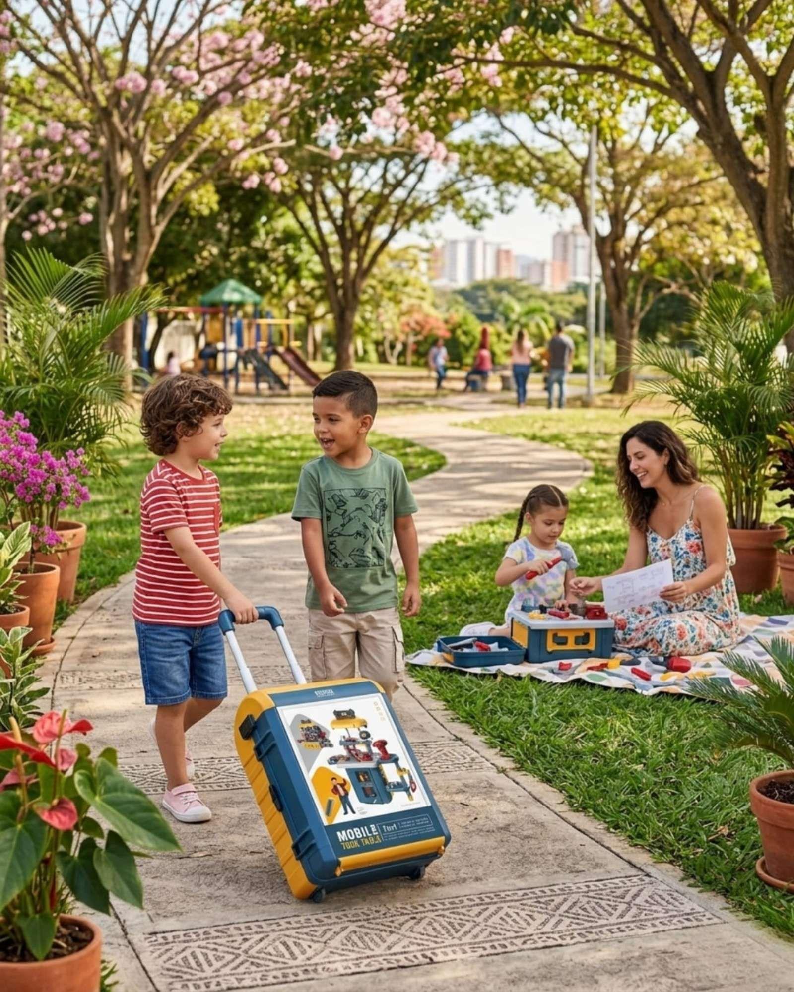 Taller de Herramientas de Juguete 3 en 1 Movible Infantil-4