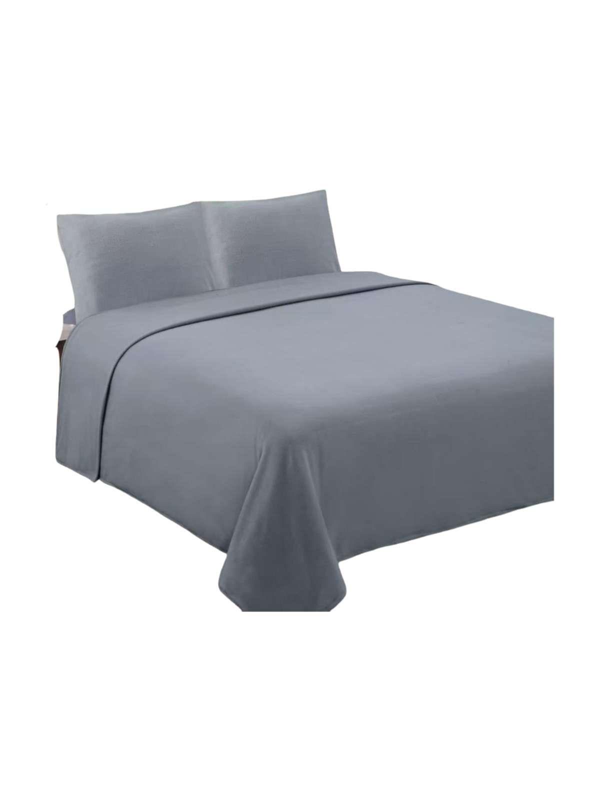 Sábanas Térmicas de polar Esponjosa King Tacto Suave gris-2