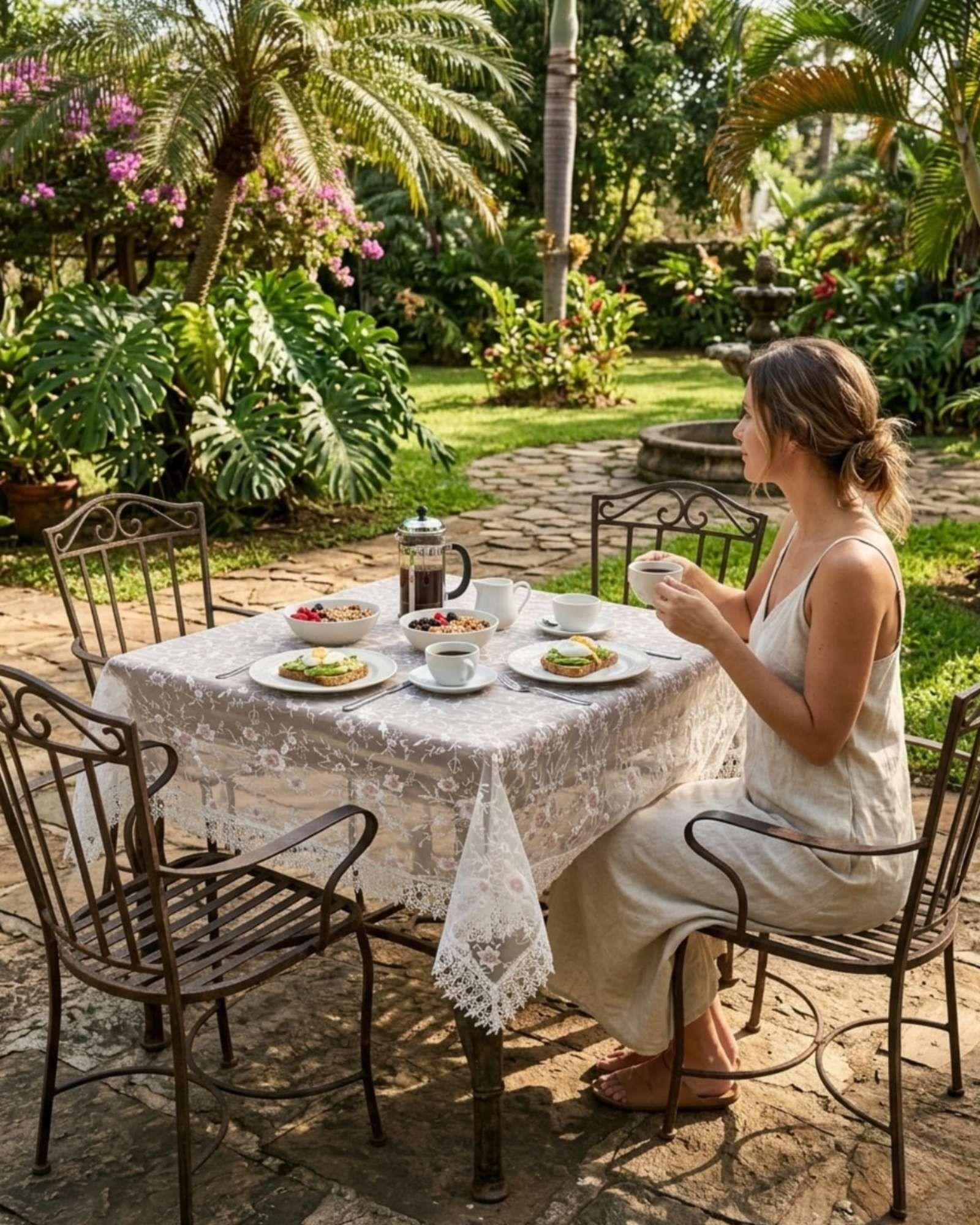 Mantel de Mesa de Bordado Clásico 150x220cm m2-4