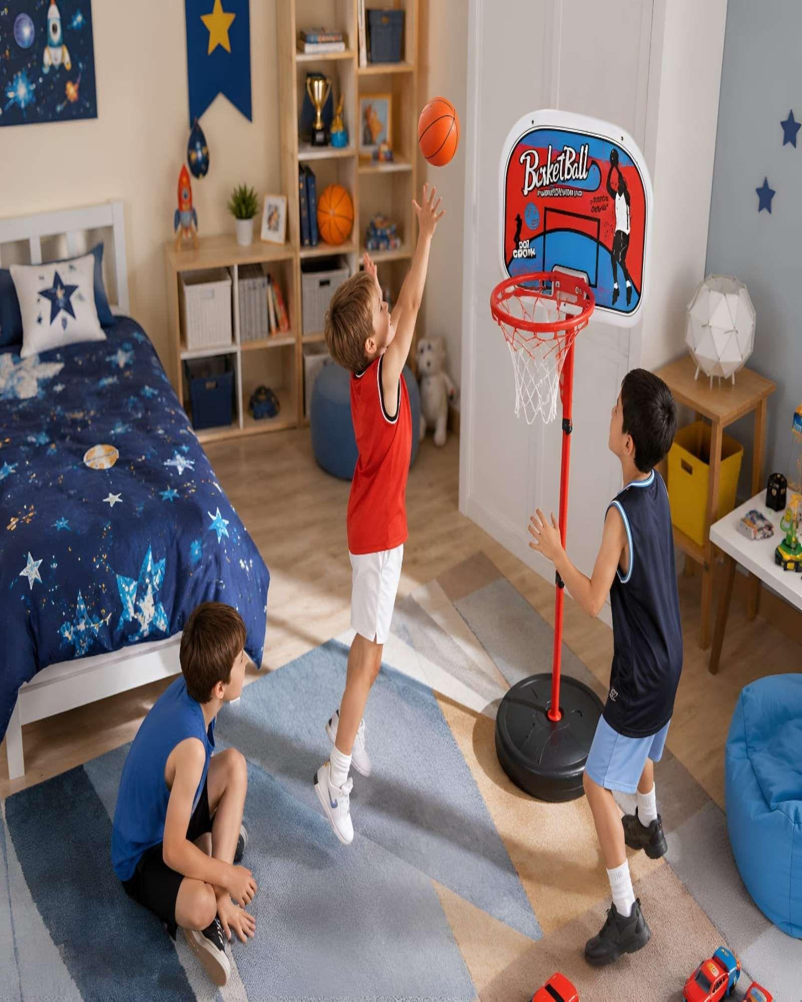 Tablero De Basquetbol Infantil Portatil Con Aro Y Pelota Incluida-2