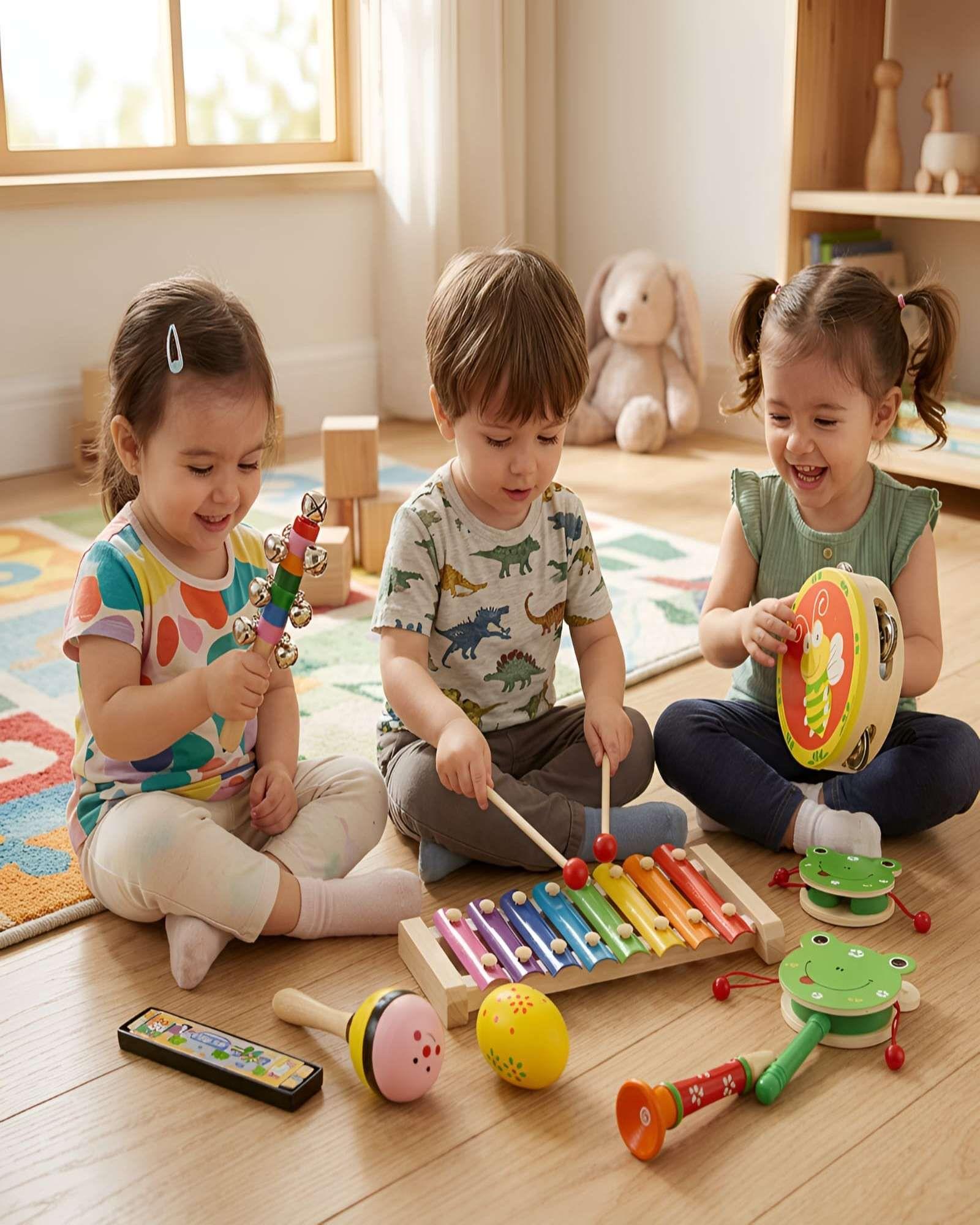 Set de Instrumentos Musicales de Madera para Niños-4