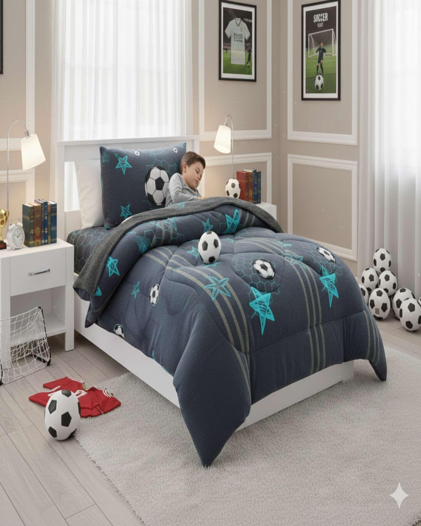 Juego de Cobertor con Chiporro mas sabana PYM NIÑO PELOTA FUTBOL-2