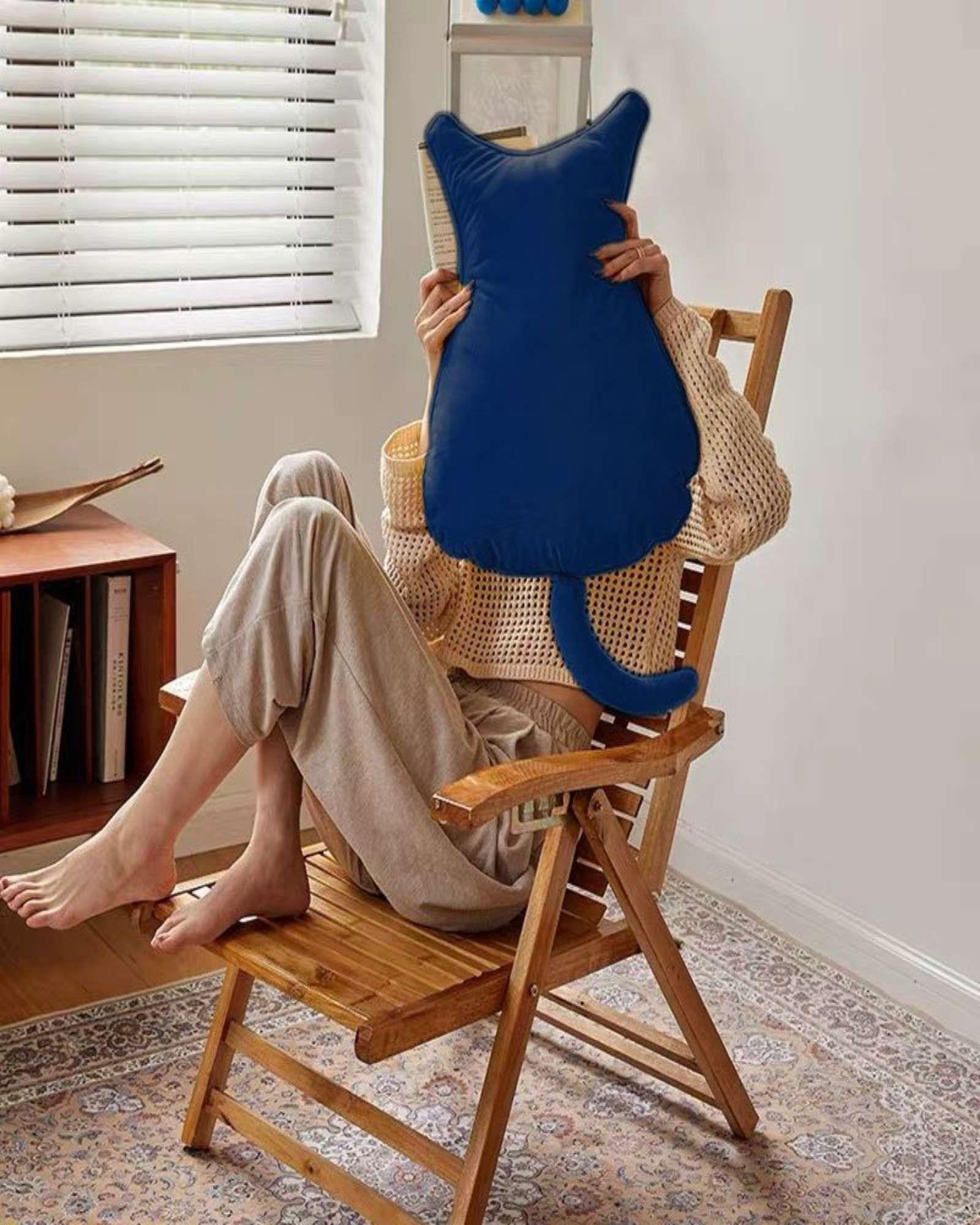 Cojin Almohada de Gato Extra Suave para decorar o apego para niños Azul-2