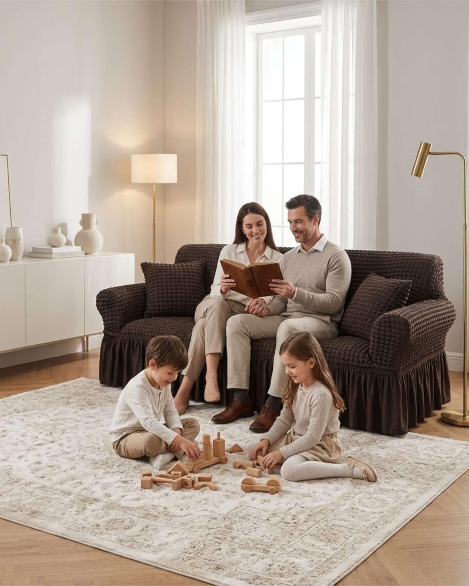 Funda de Sofa Turca de 4 Cuerpo Diseño Premium con Faldon m1-0