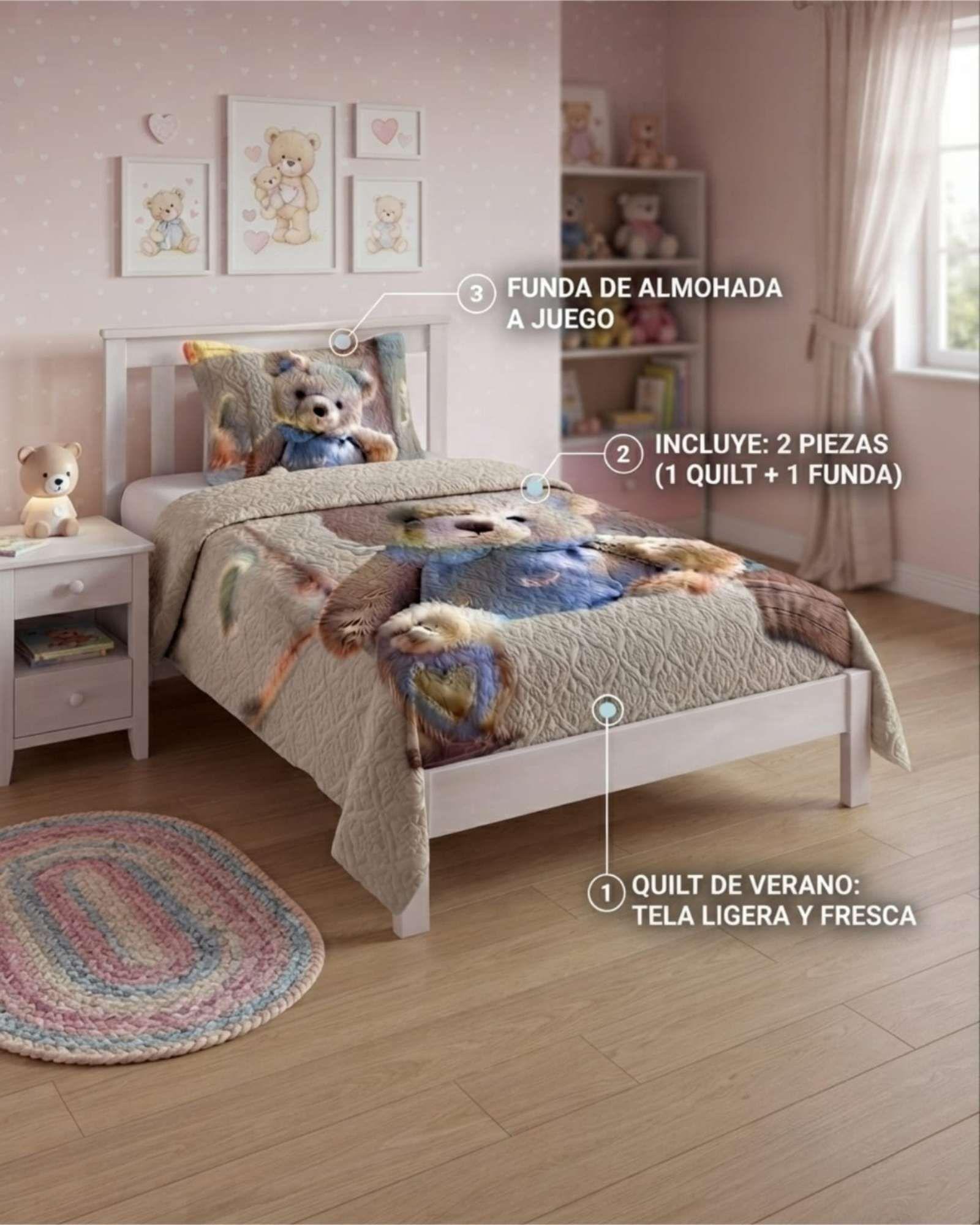 Cubrecamas Delgado Para Verano Plaza y Media Mas Almohada m1-4