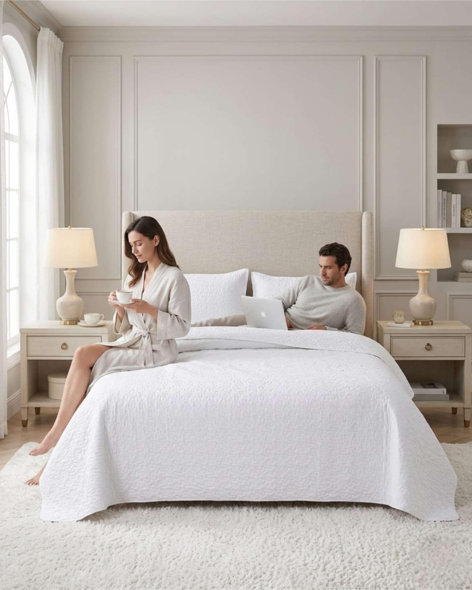 Cubrecama Quilt Verano King Suave Fresco Con Fundas Set f4-0