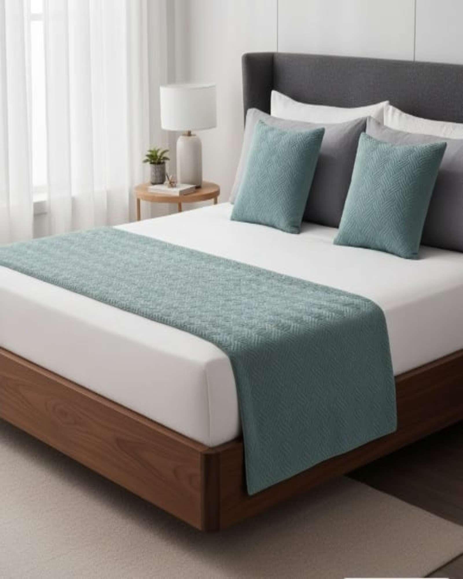 Set de Pieceras Plush + Fundas de Cojin 45×45 celeste-3