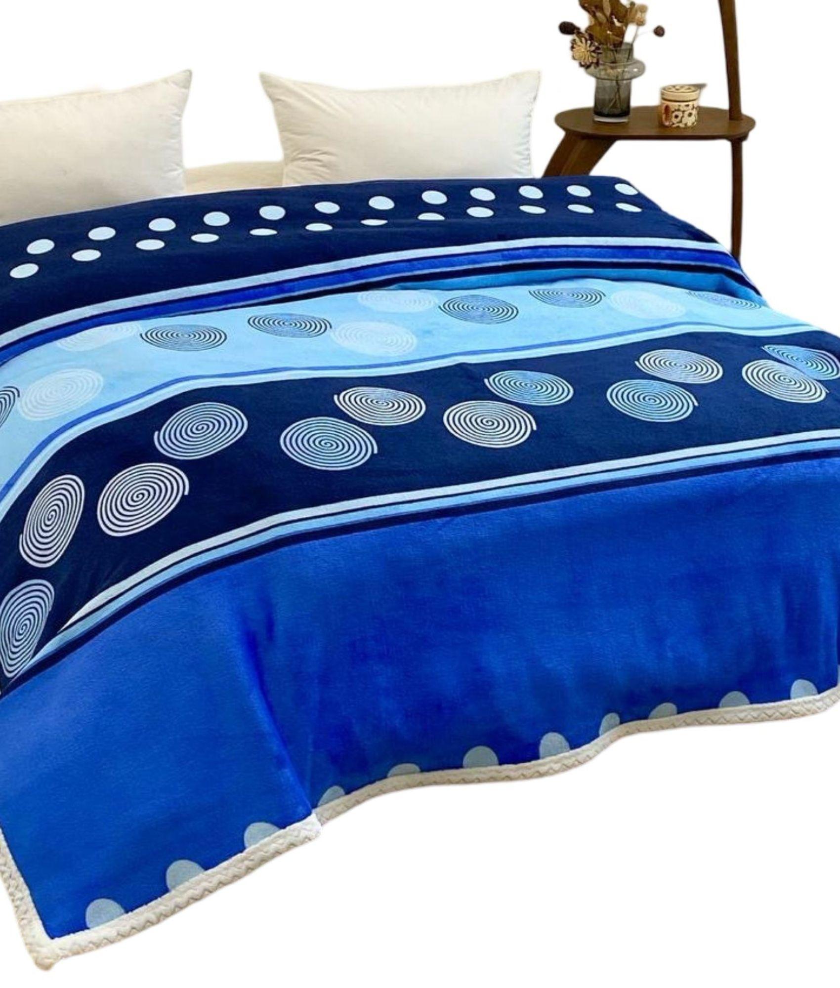 FRAZADA PARA INVIERNO CON CHIPORRO 1.5 PLAZA AZUL  D02-1