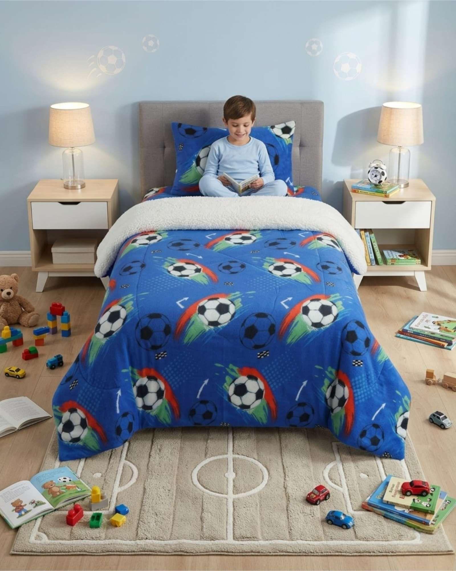 Juego De Cubrecama Sherpa Calidez Superior Con Sabanas Plaza Y Media m3-2